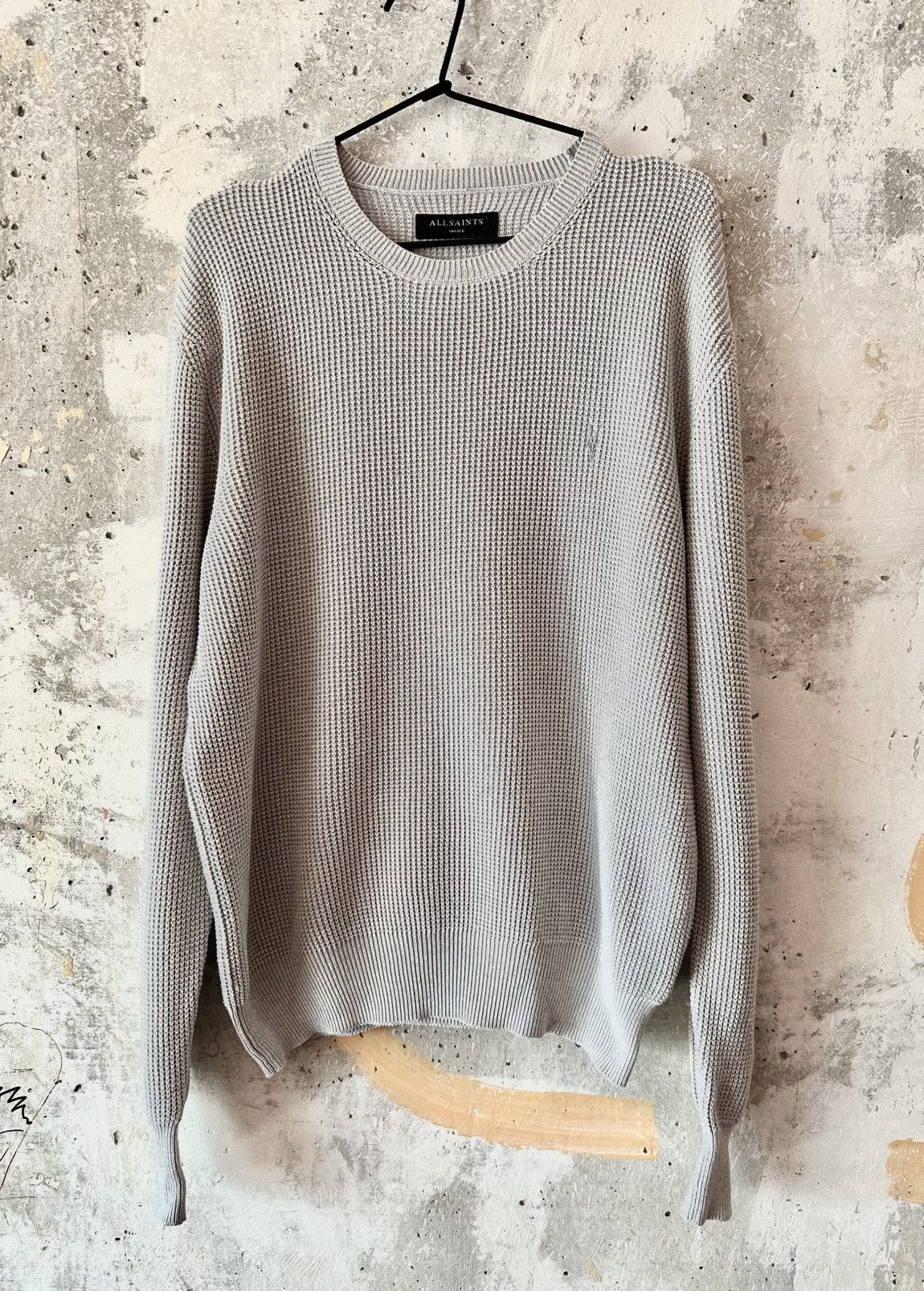 Allsaints Classic Allsaints Trias Crew Cotton Knitted Gray Sweater Size US M / EU 48-50 / 2 - 6 Thumbnail