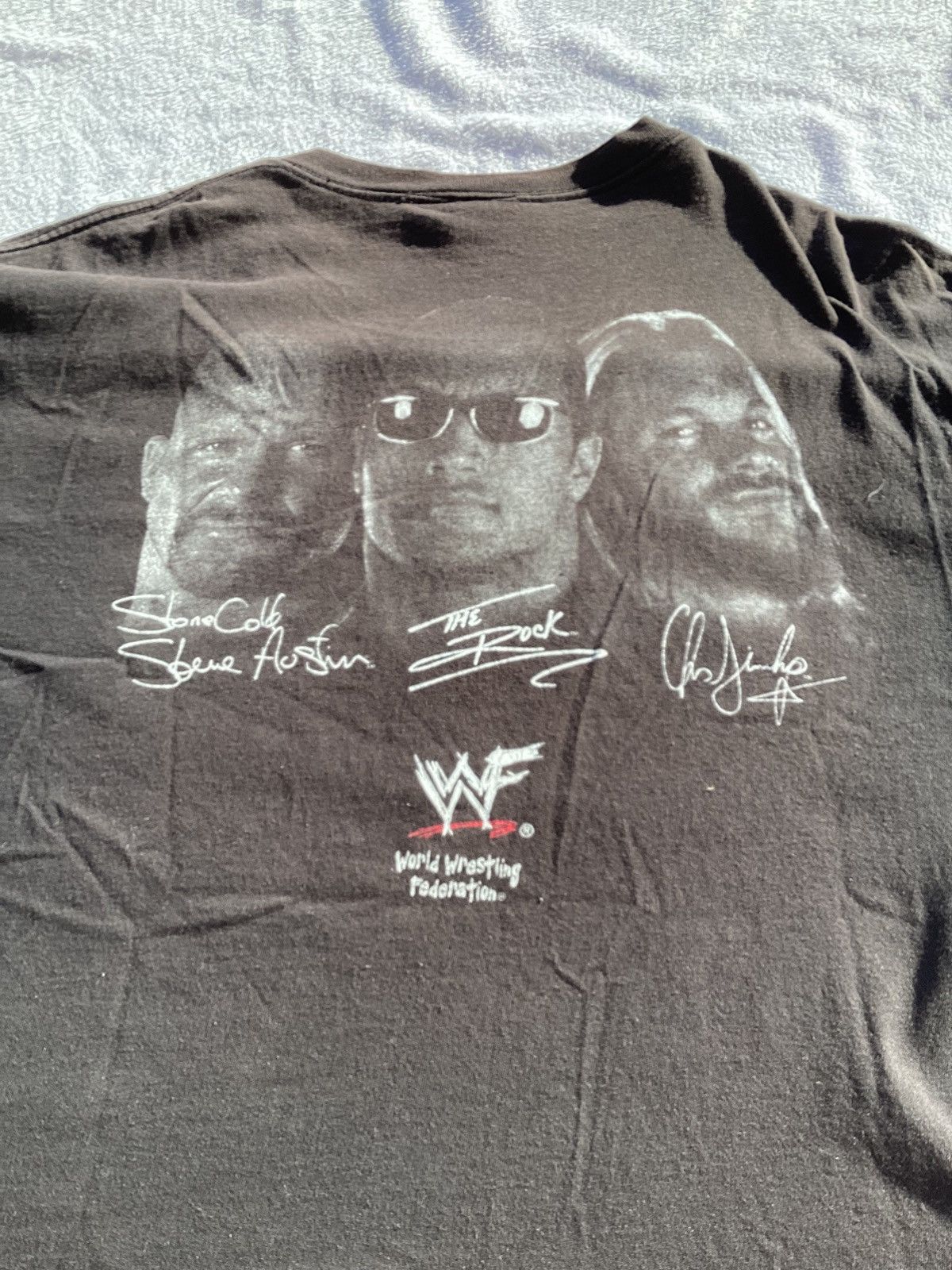 WWF Vtg WWF come get some stone cold Rock Chris JerichoMWWE TEE Size US XL / EU 56 / 4 - 4 Thumbnail