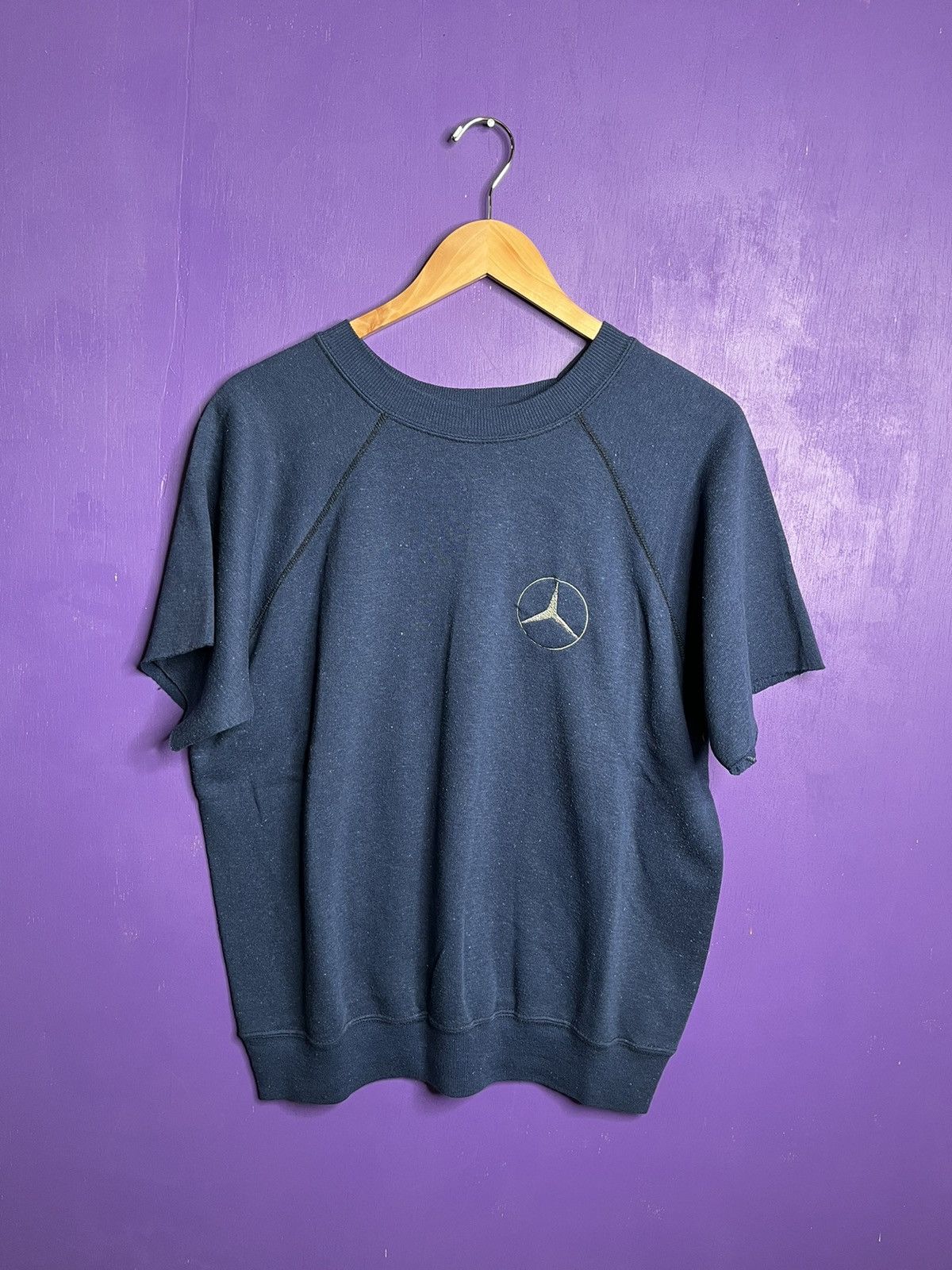 Vintage 70s Mercedes Benz logo short sleeve sweatshirt