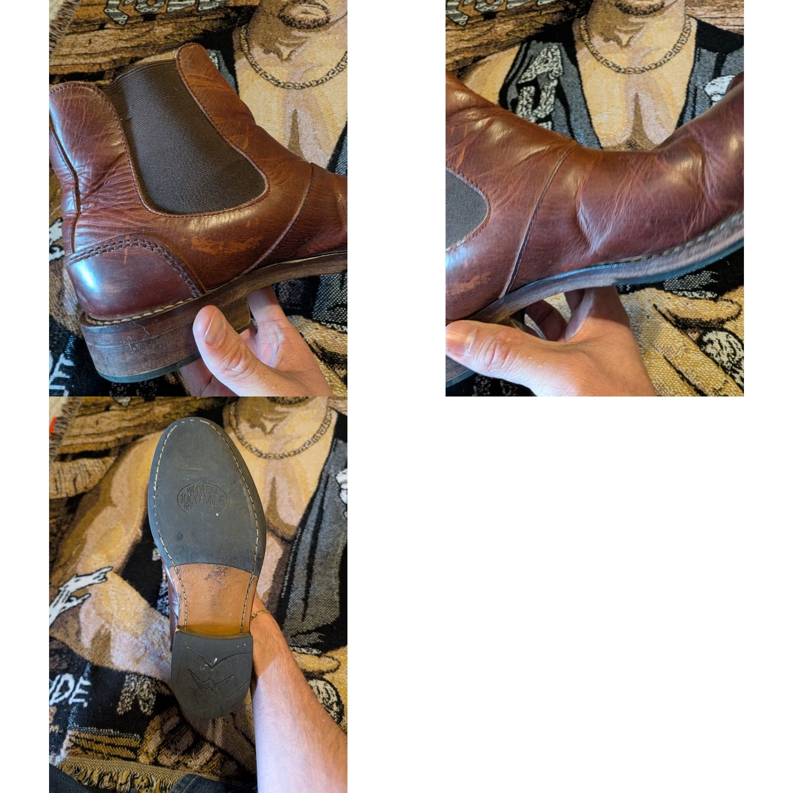 Wolverine Men’s 1000‎ Mile Rockford Chelsea Boots Brown Leather Casual Sz 12 Mens wolverine 1000 Mile Rockford Boots main image 3