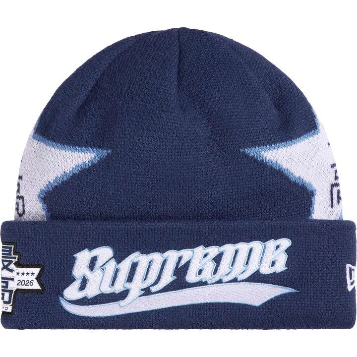 Supreme Supreme New Era Stars Beanie Navy Size ONE SIZE - 4 Thumbnail