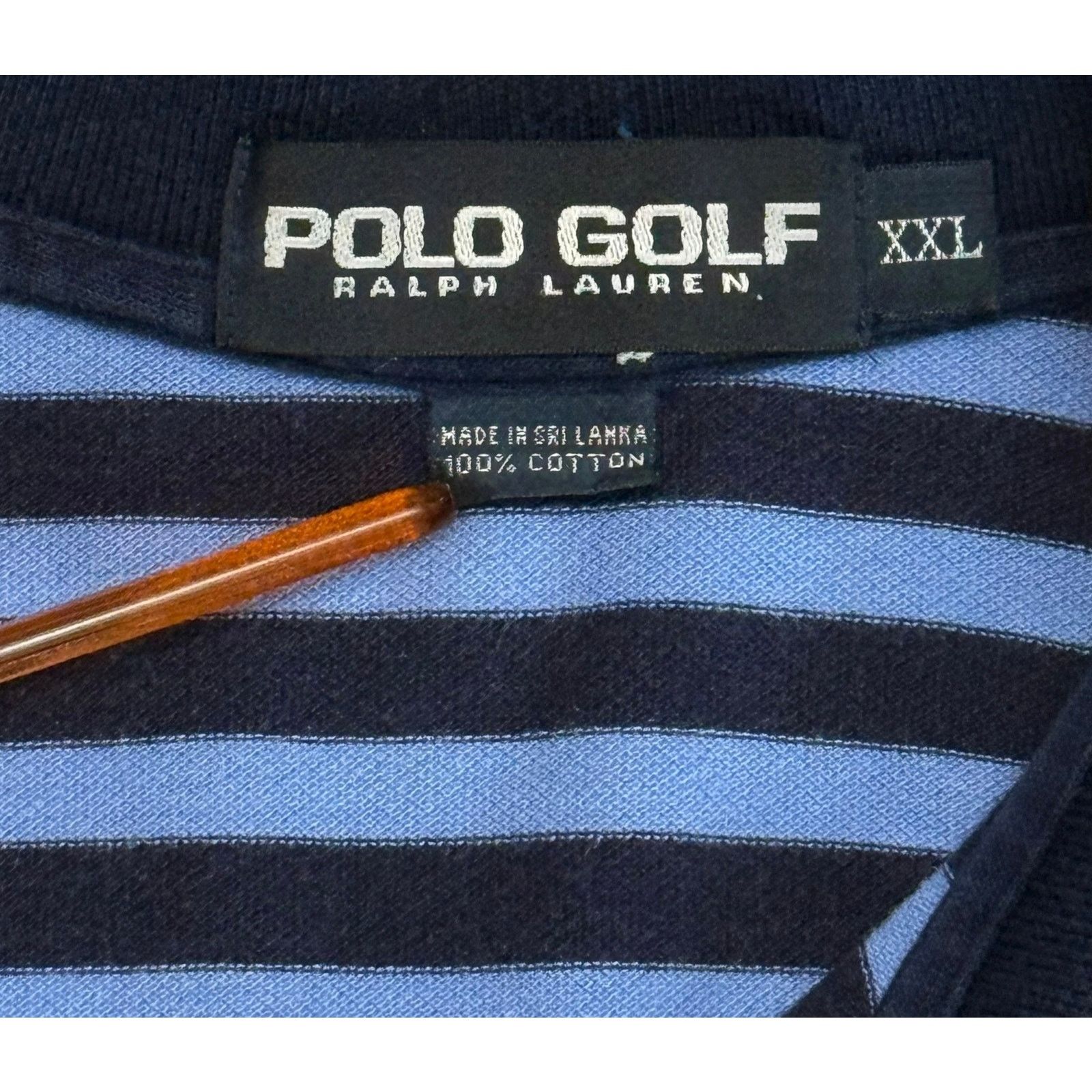 Polo Ralph Lauren Vintage Polo Golf Ralph Lauren XXL Striped Blue Shirt Crest Size US XXL / EU 58 / 5 - 3 Thumbnail
