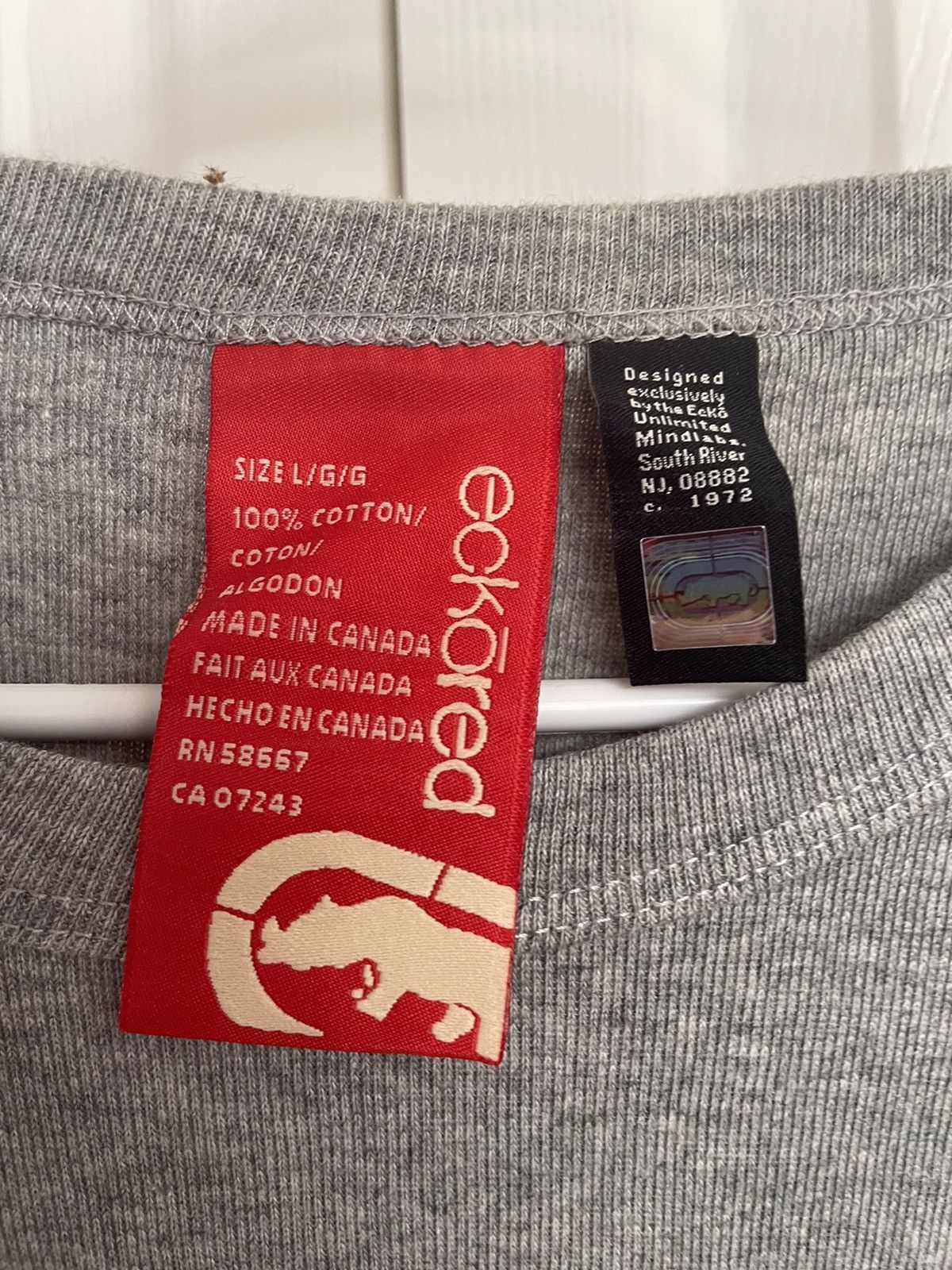 Ecko Unltd. Vintage Echo Red Knit Gray Top Size Large Size L / US 10 / IT 46 - 3 Thumbnail