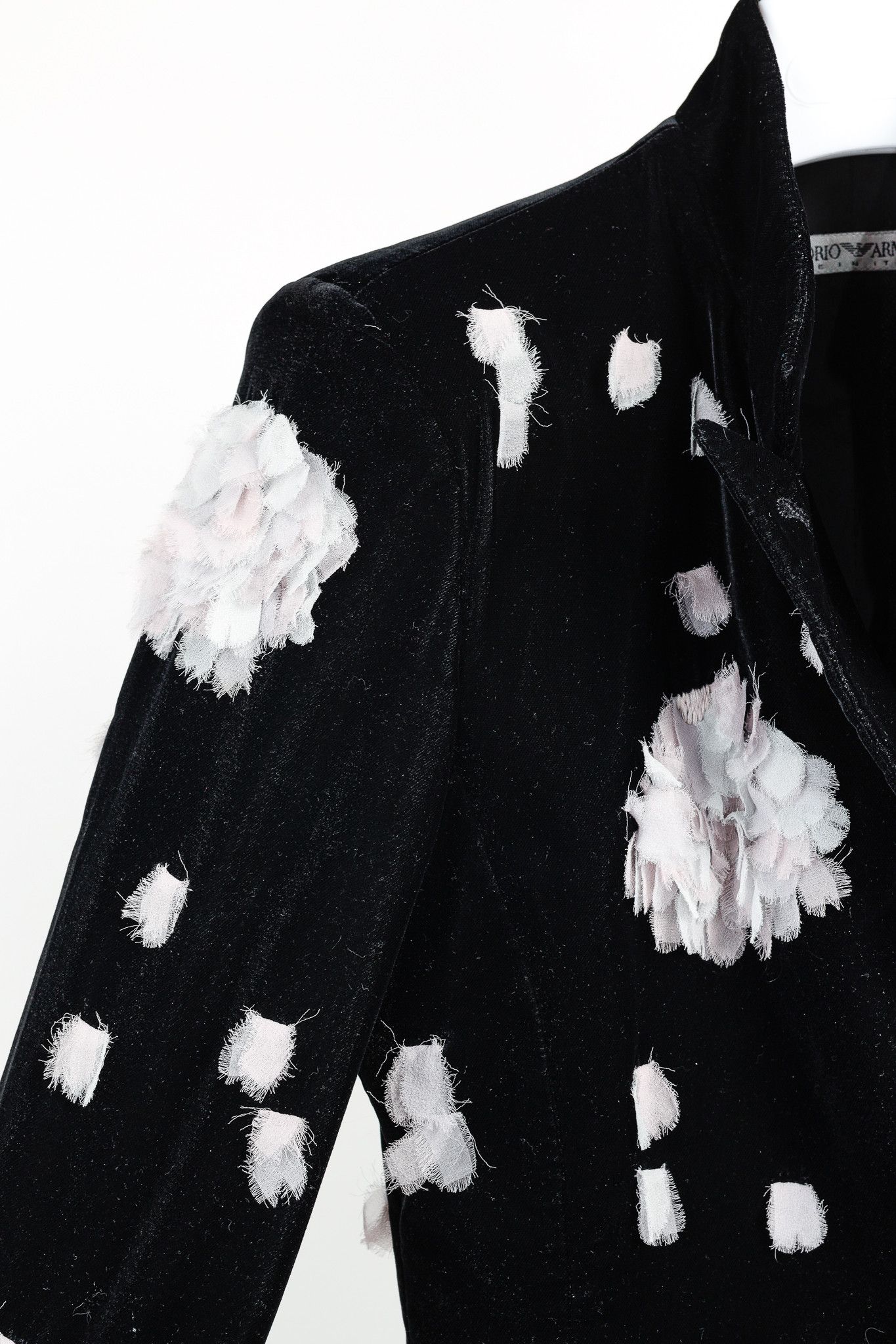 Emporio Armani Emporio Armani Deconstructed Flowers Black Velvet Jacket Size S / US 4 / IT 40 - 6 Thumbnail