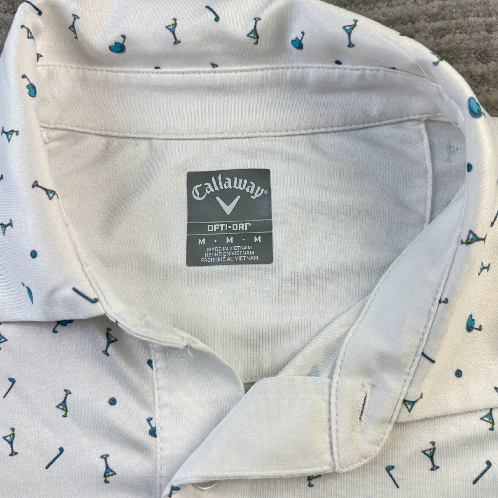 Callaway Callaway Polo Shirt Mens Medium White All Over Print Golf Performance Size US M / EU 48-50 / 2 - 5 Thumbnail