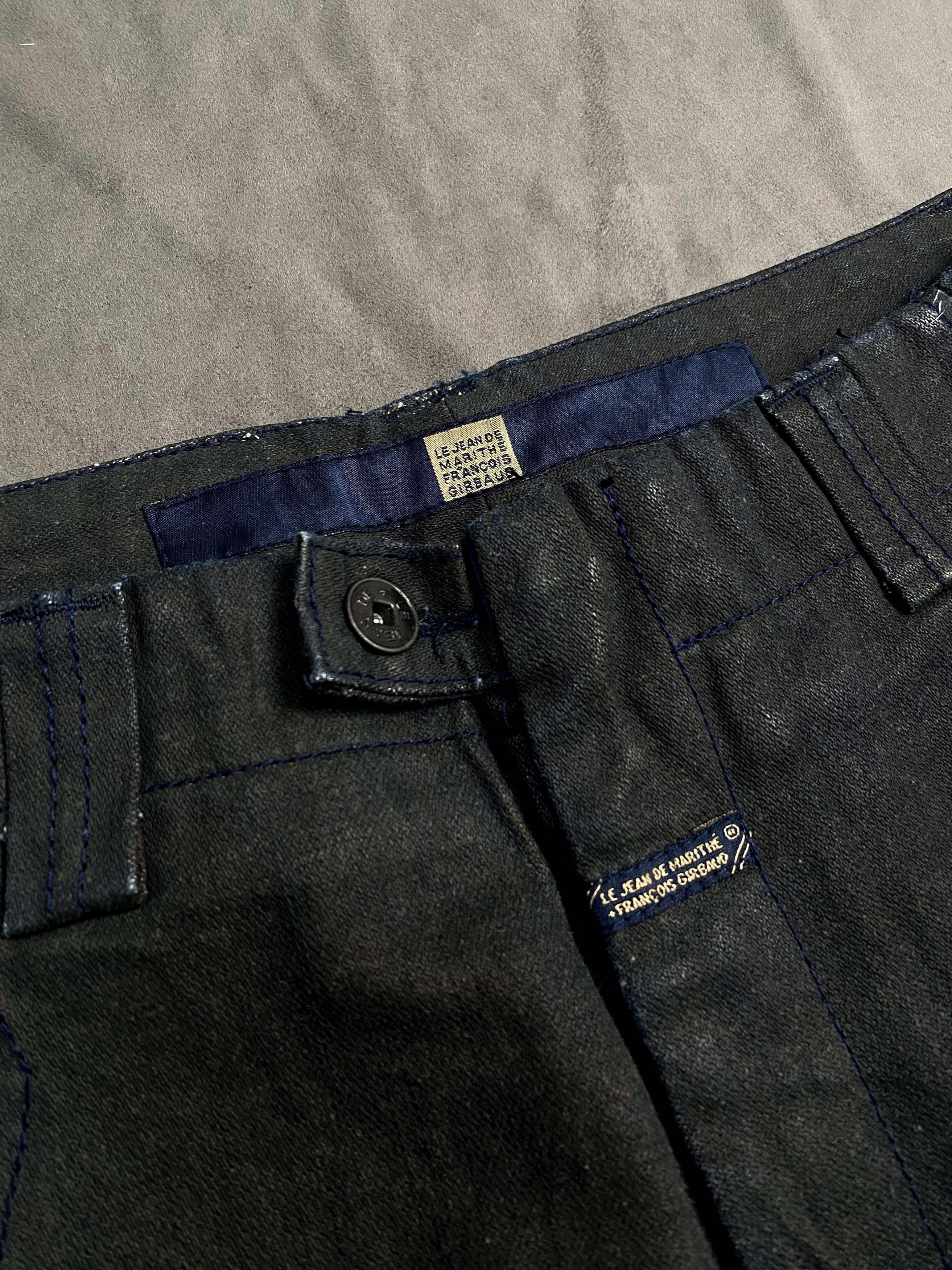 Marithe + Francois Girbaud × Vintage Marithe + Francois Girbaud Straps Raw Starched Black Jeans Size US 32 / EU 48 - 2 Thumbnail