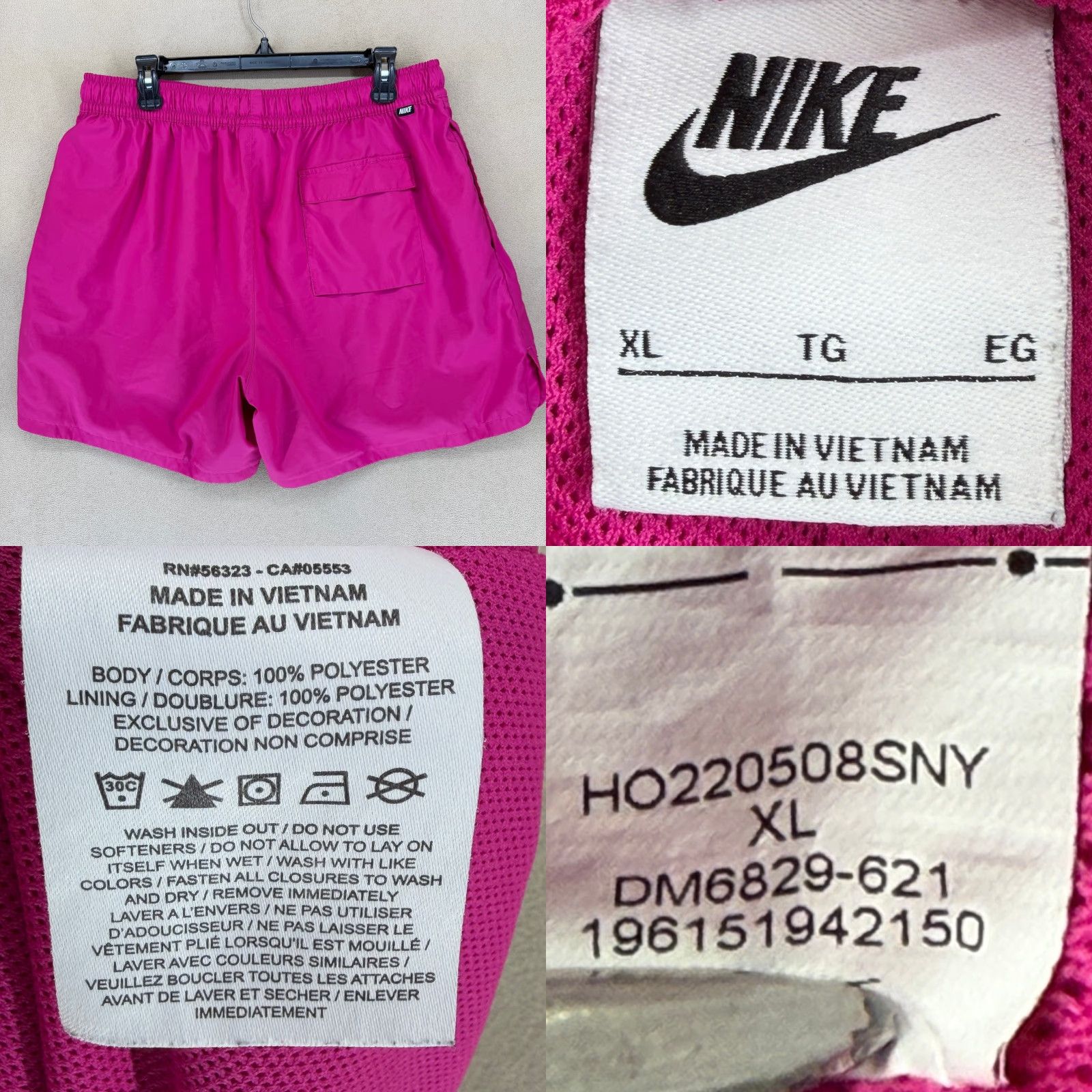Nike Nike Pink Athletic Shorts Drawstring Waist Pocket Logo DM6829 621 XL Size 40" / US 18 - 8 Thumbnail