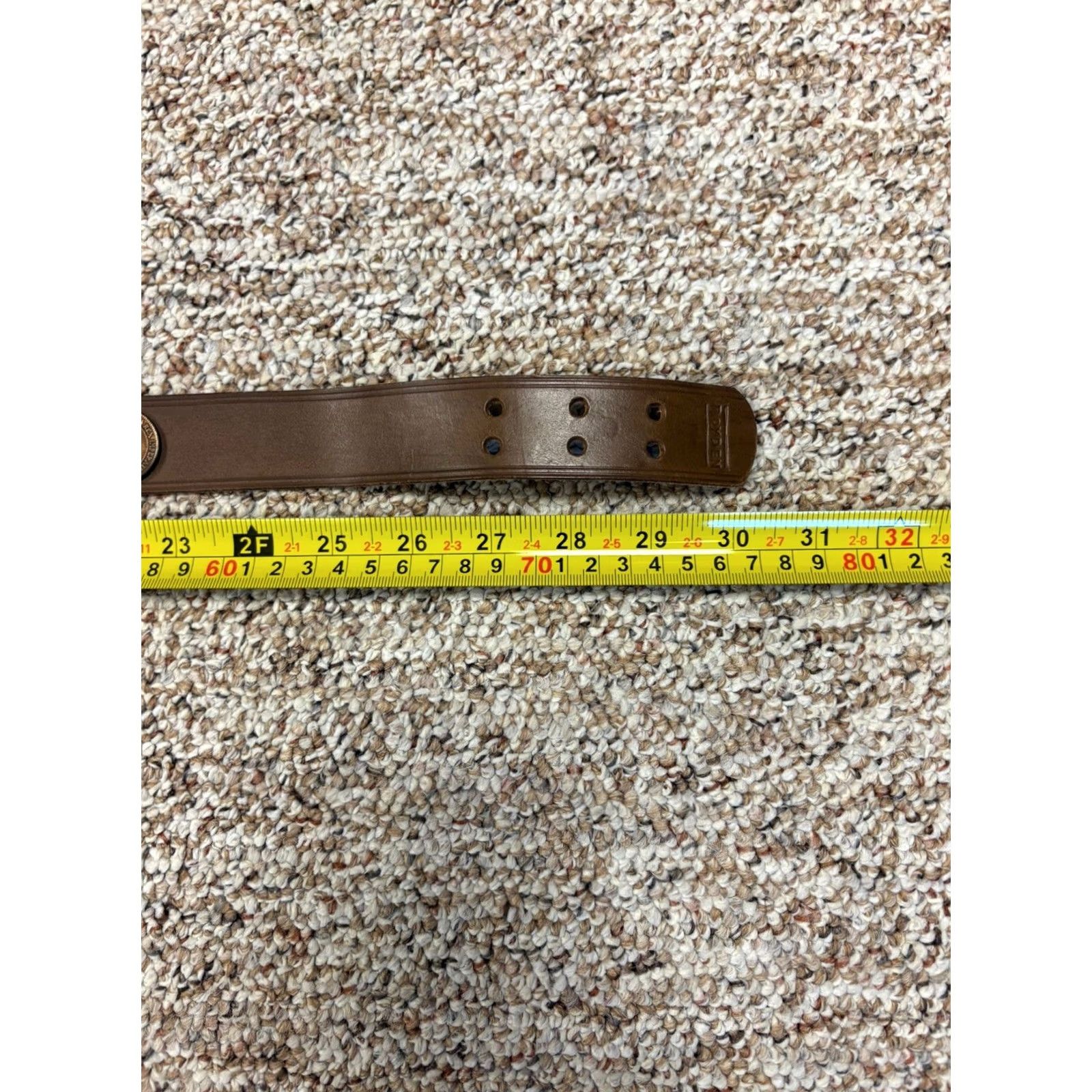 Vintage VINTAGE Royden Brown Leather Belt Brass Buckle Coins Made in USA Men Size ONE SIZE - 7 Thumbnail