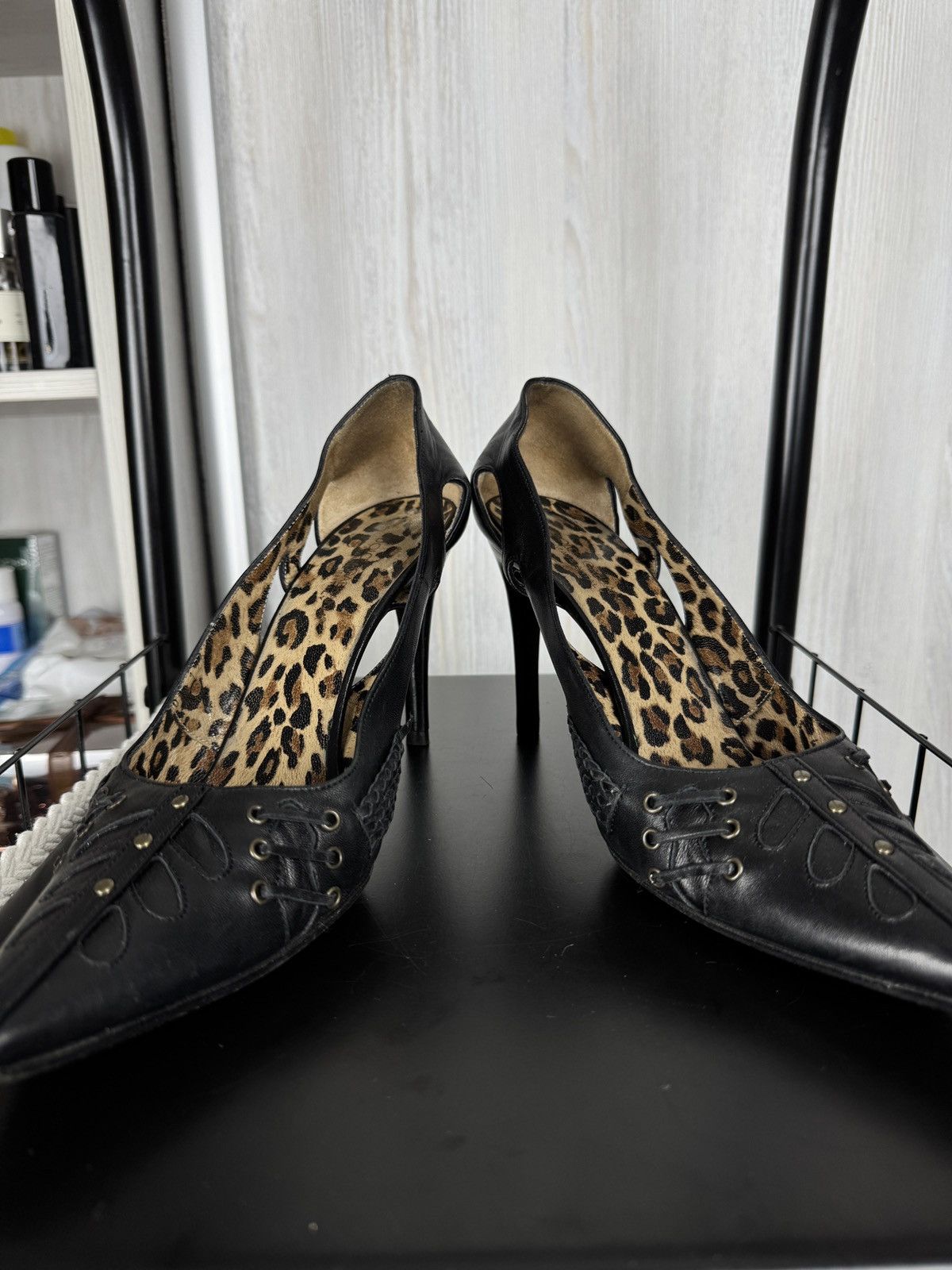 Dolce & Gabbana Dolce & Gabbana vintage black leopard heels slingbacks Size US 11 / IT 41 - 10 Thumbnail