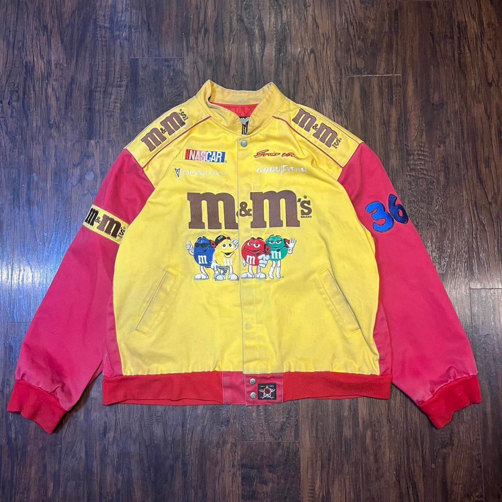 NASCAR Vintage Jeff Hamilton M&M Ernie Irvan Nascar Racing Jacket Size US XXL / EU 58 / 5 - 1 Thumbnail