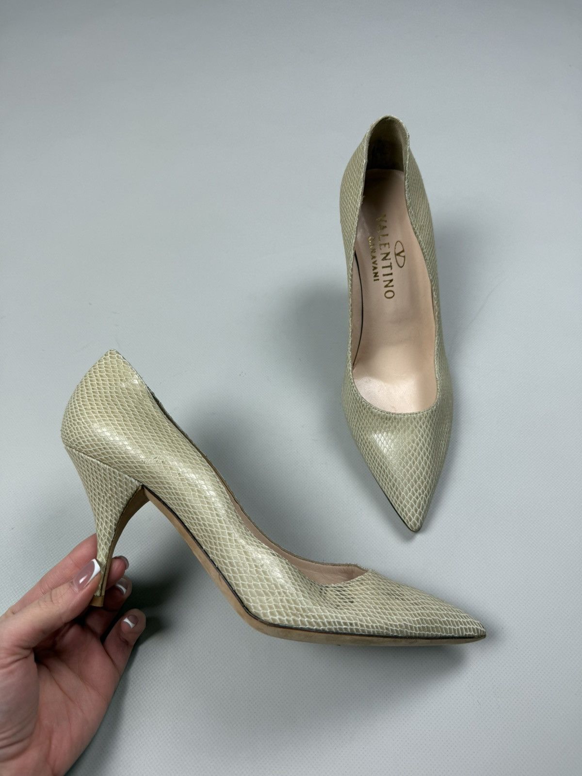 Valentino Valentino Garavani Snakeskin Pattern Leather Heels Shoes Size US 10 / IT 40 - 6 Thumbnail