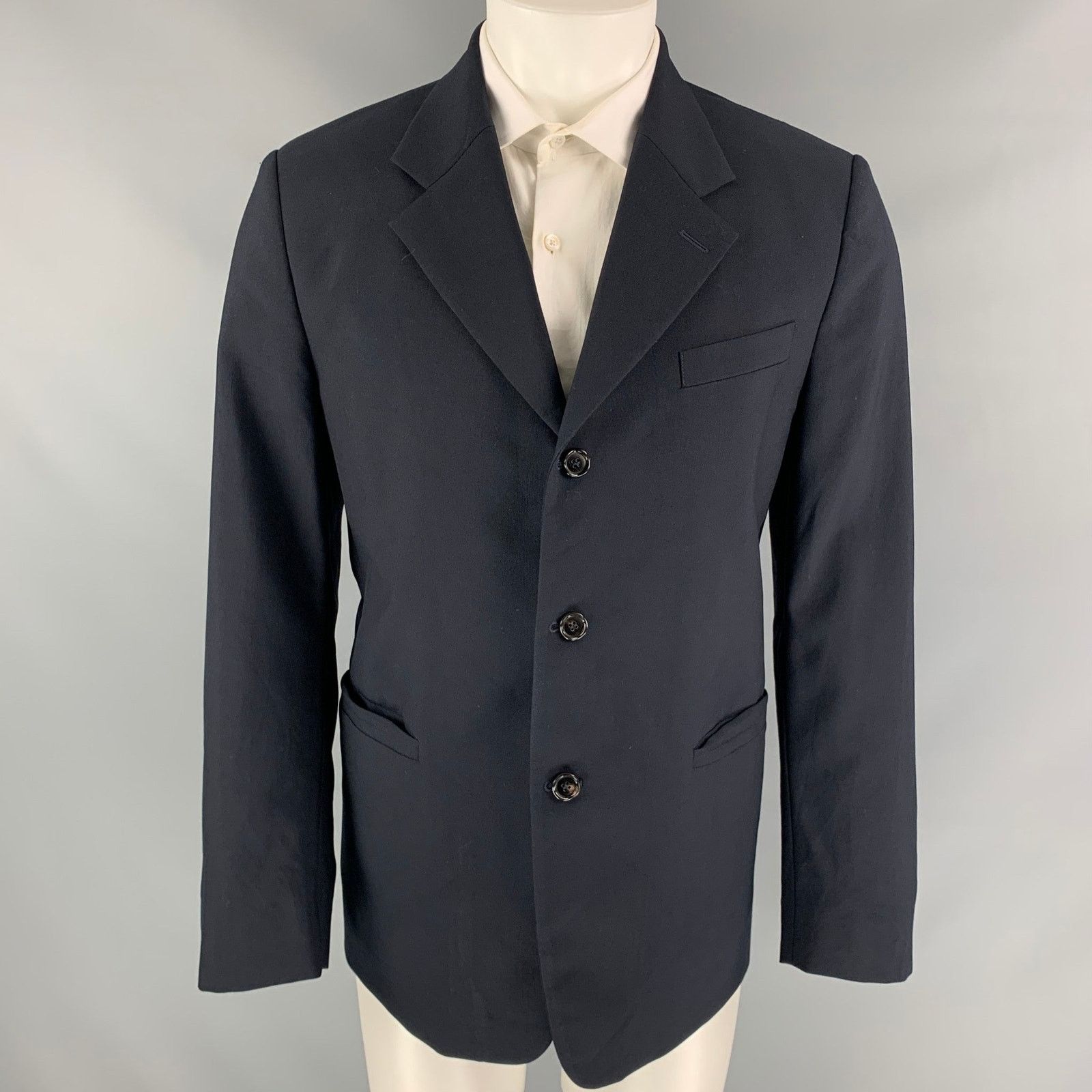 Marni MARNI Size 40 Navy Wool Notch Lapel Sport Coat Size 40R - 1 Thumbnail