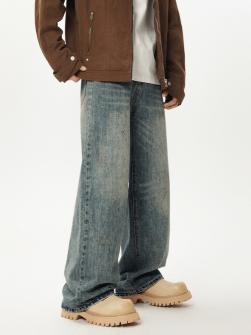 Japanese Brand Trendy distressed high street wide-leg loose jeans Size US 32 / EU 48 - 4 Thumbnail