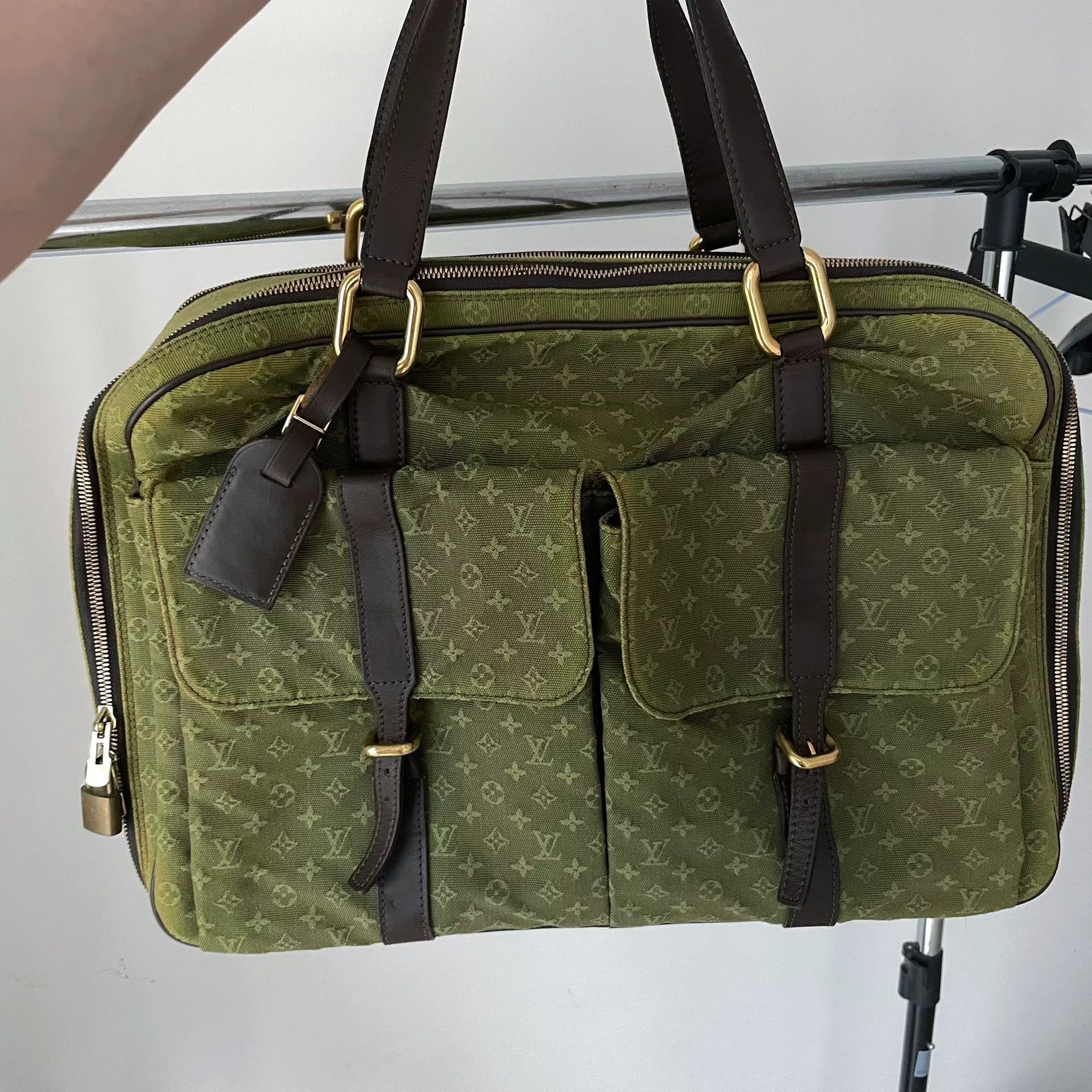 Louis Vuitton Louis Vuitton Military Green Denim Keepall Size ONE SIZE - 1 Thumbnail