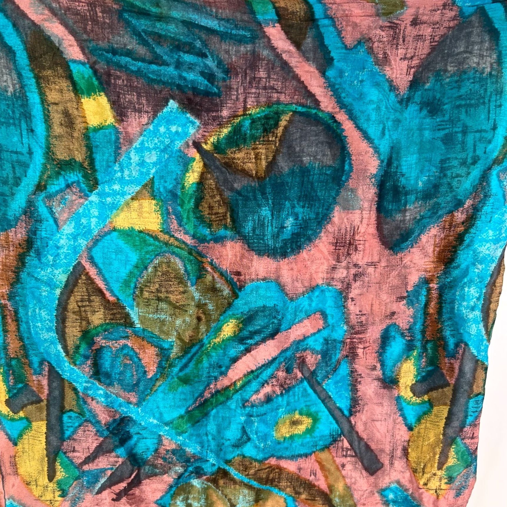 Vintage VINTAGE Elaine Gold Silk Square Scarf Blue Floral 31x31 Inch Classic Womens Size ONE SIZE - 4 Thumbnail