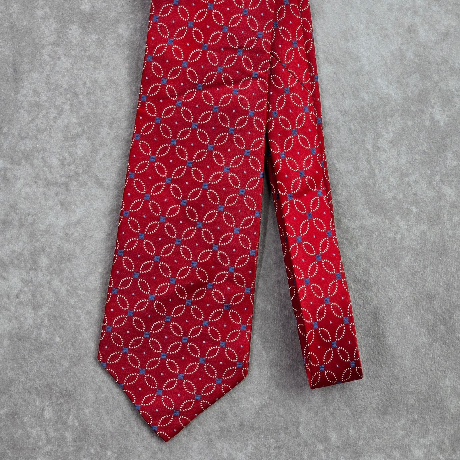 Jones New York Jones New York Red Geometric Floral 100% Silk Neck Tie NWOT Size 28 - 2 Thumbnail