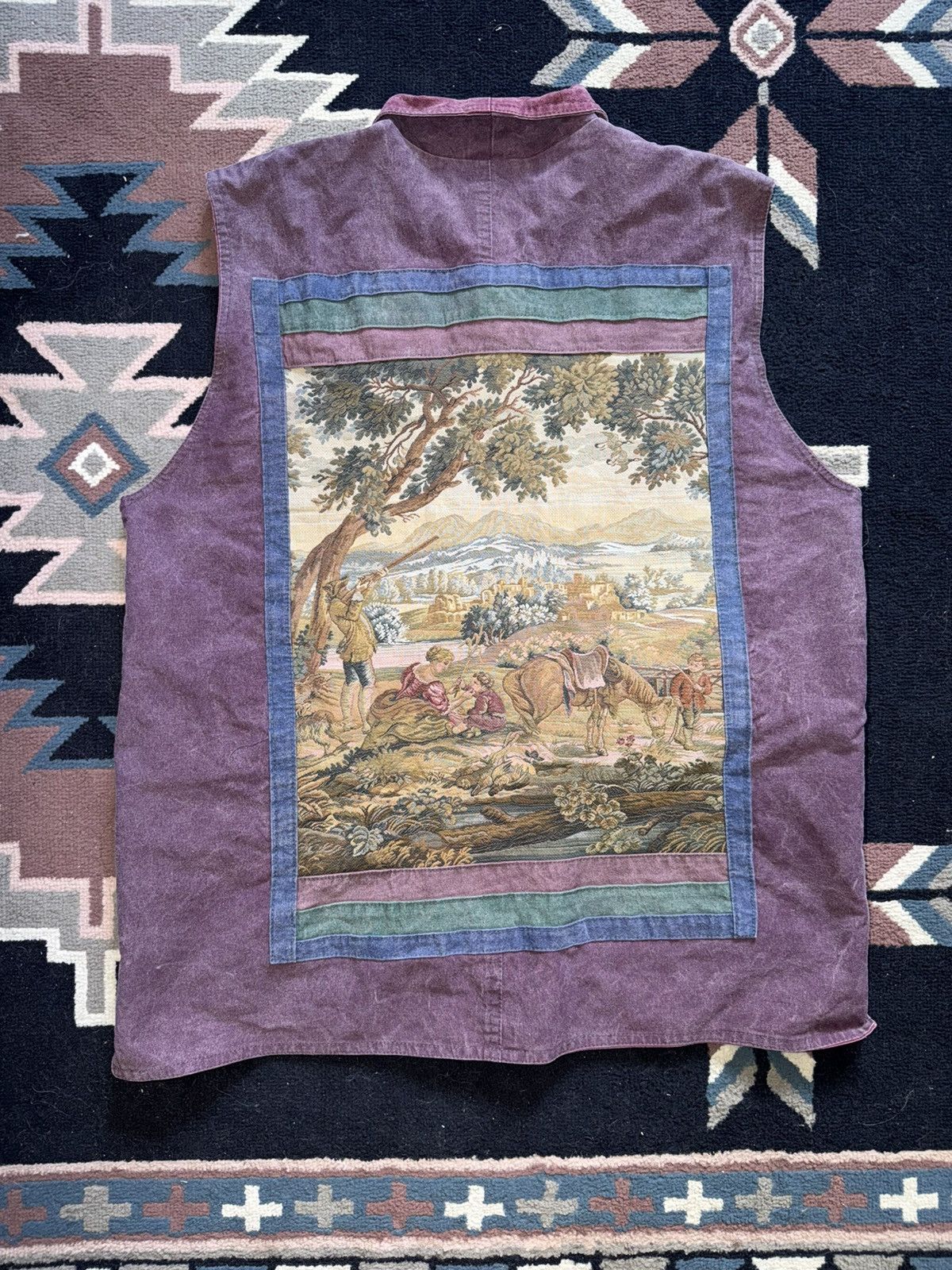 Other Vintage 90s Countryside Pastorale Tapestry Vest Purple Size US M / EU 48-50 / 2 - 1 Thumbnail