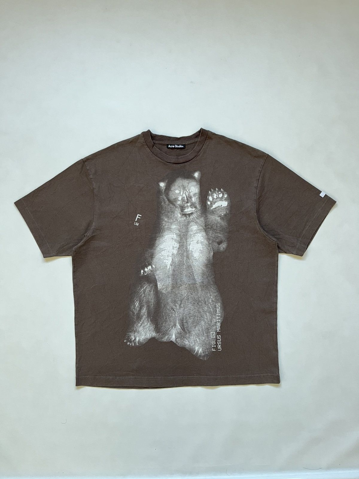 Acne Studios Acne Studios "Ursus Maritimus" Bear Graphic Tee - Dark Brown Size US L / EU 52-54 / 3 - 8 Thumbnail
