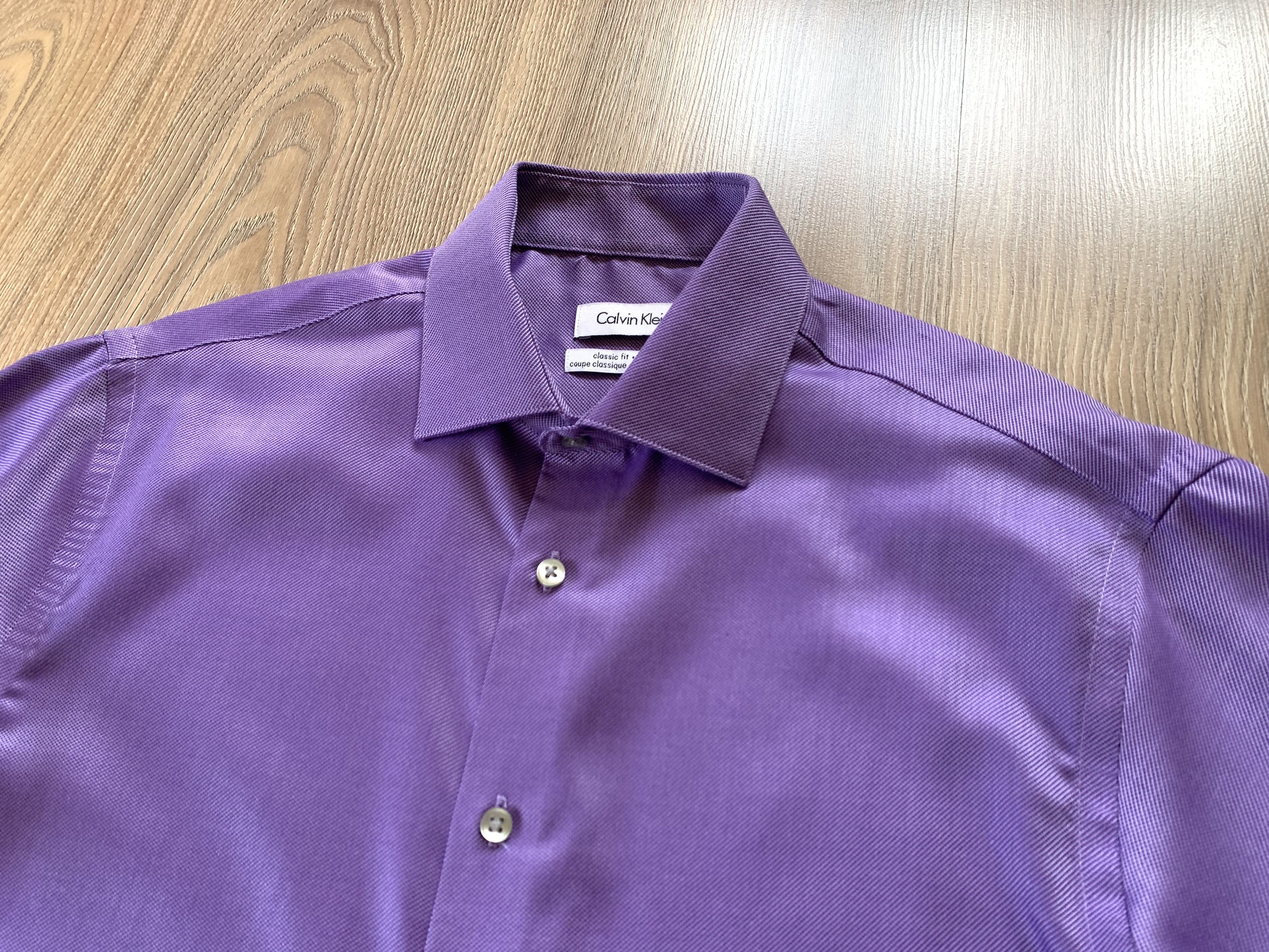 Calvin Klein × Vintage Vintage Calvin Klein Purple Classic Fit Shirt Size US M / EU 48-50 / 2 - 4 Thumbnail