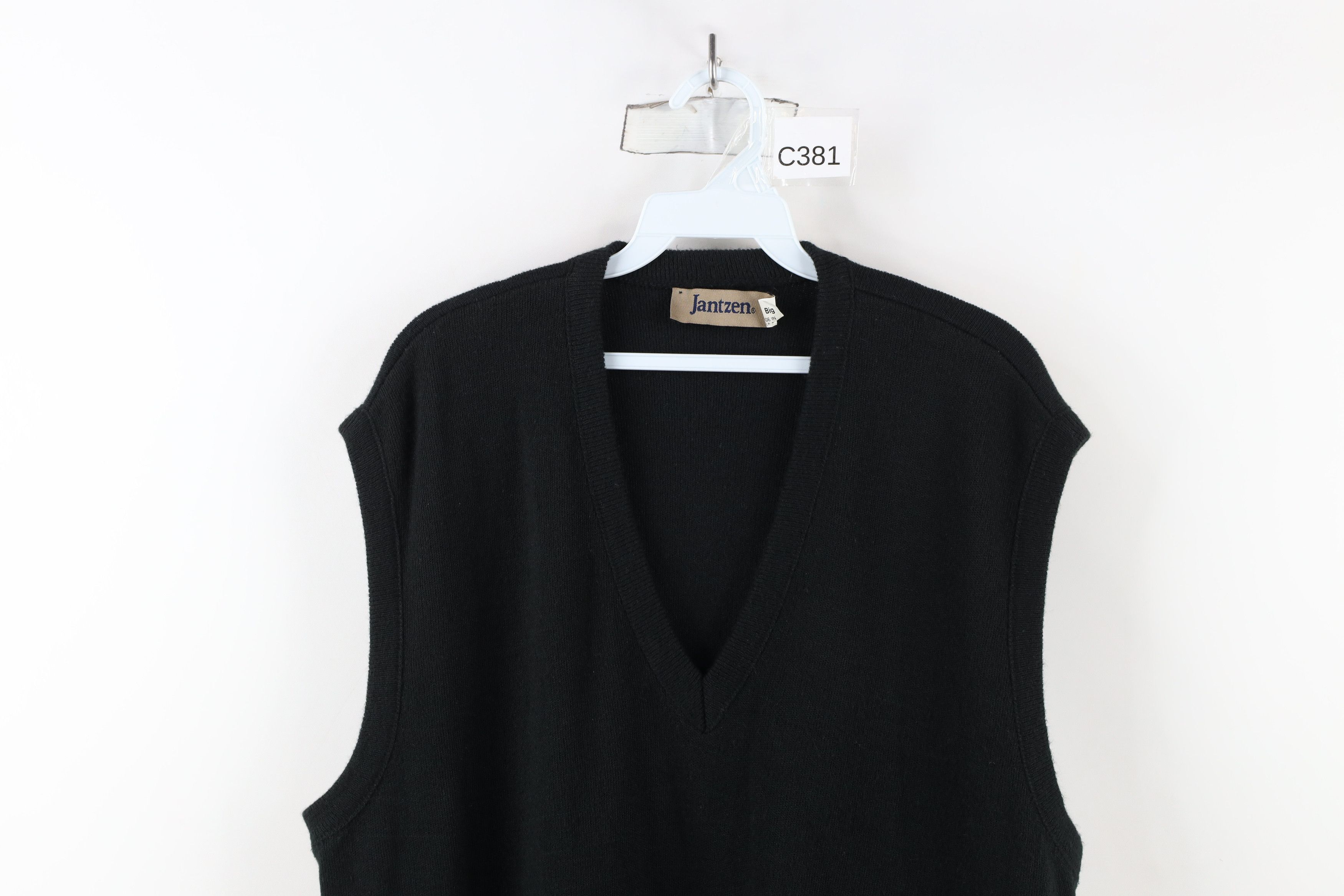 Vintage Vintage 90s Streetwear Knit V-Neck Sweater Vest Black USA Size US XL / EU 56 / 4 - 2 Thumbnail