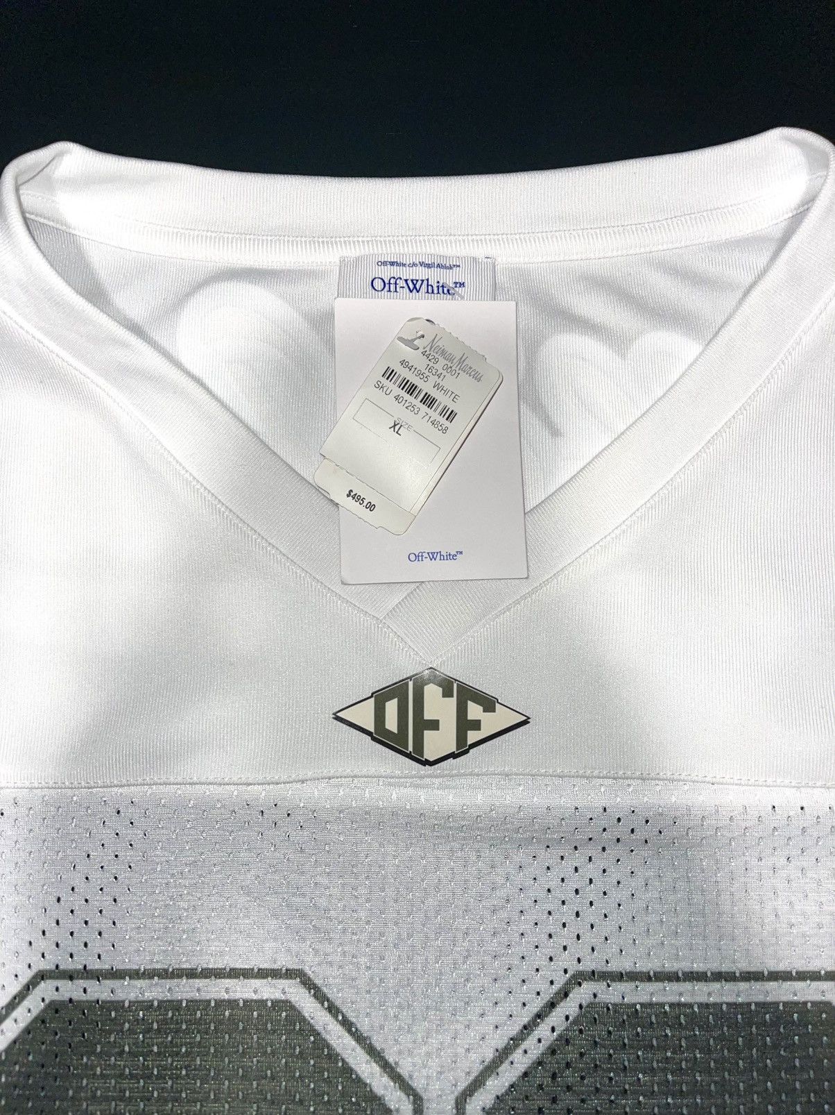 Off-White Off-White White and Gray Mesh Jersey Size US XL / EU 56 / 4 - 7 Thumbnail