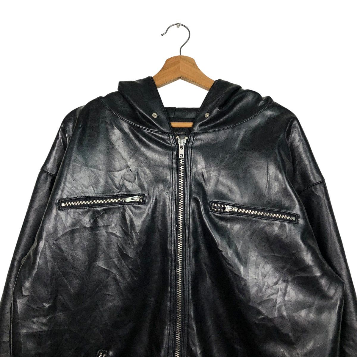 Hysteric Glamour 🔥VINTAGE BIKER LEATHER JACKET HOODIE PEACE MAKER Size US L / EU 52-54 / 3 - 16 Thumbnail