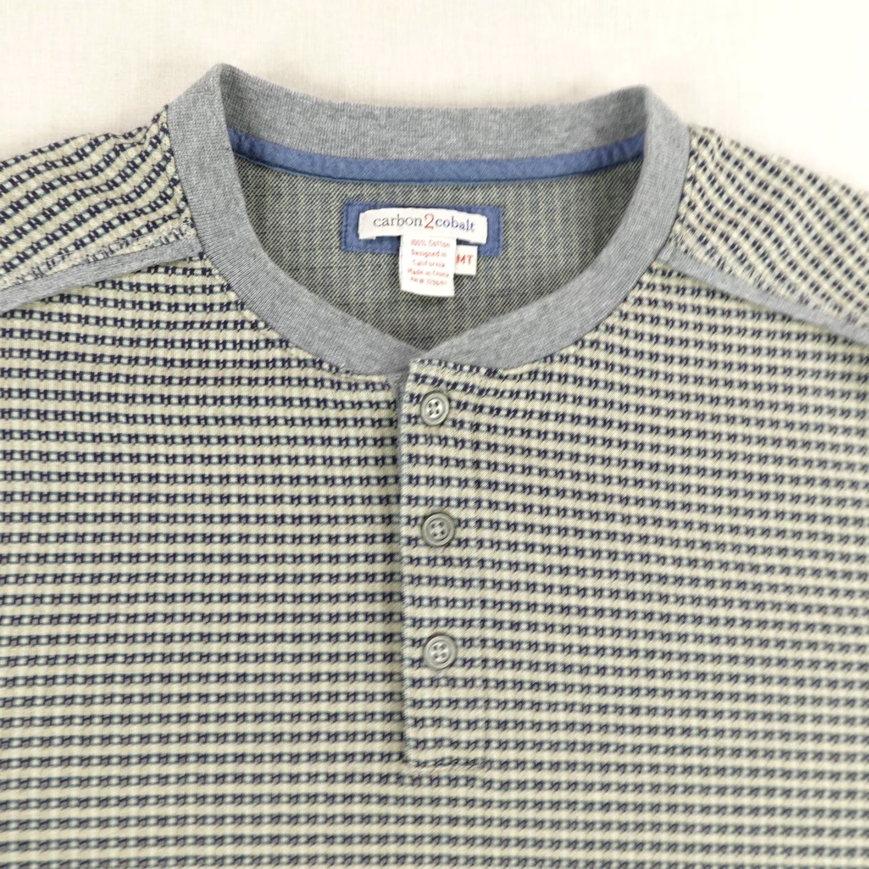 Carbon2Cobalt Carbon2Cobalt Gray Waffle Knit Henley Pullover Shirt Mens Medium Long Sleeve Casual Size US M / EU 48-50 / 2 - 2 Thumbnail