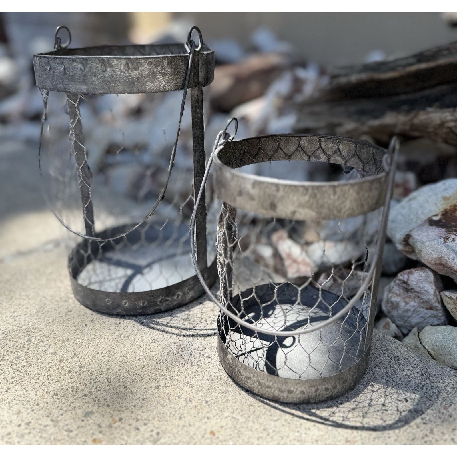 Other 8" & 6” Hanging Wire Baskets Lantern/Candle Holder NWOT Size ONE SIZE - 1 Thumbnail