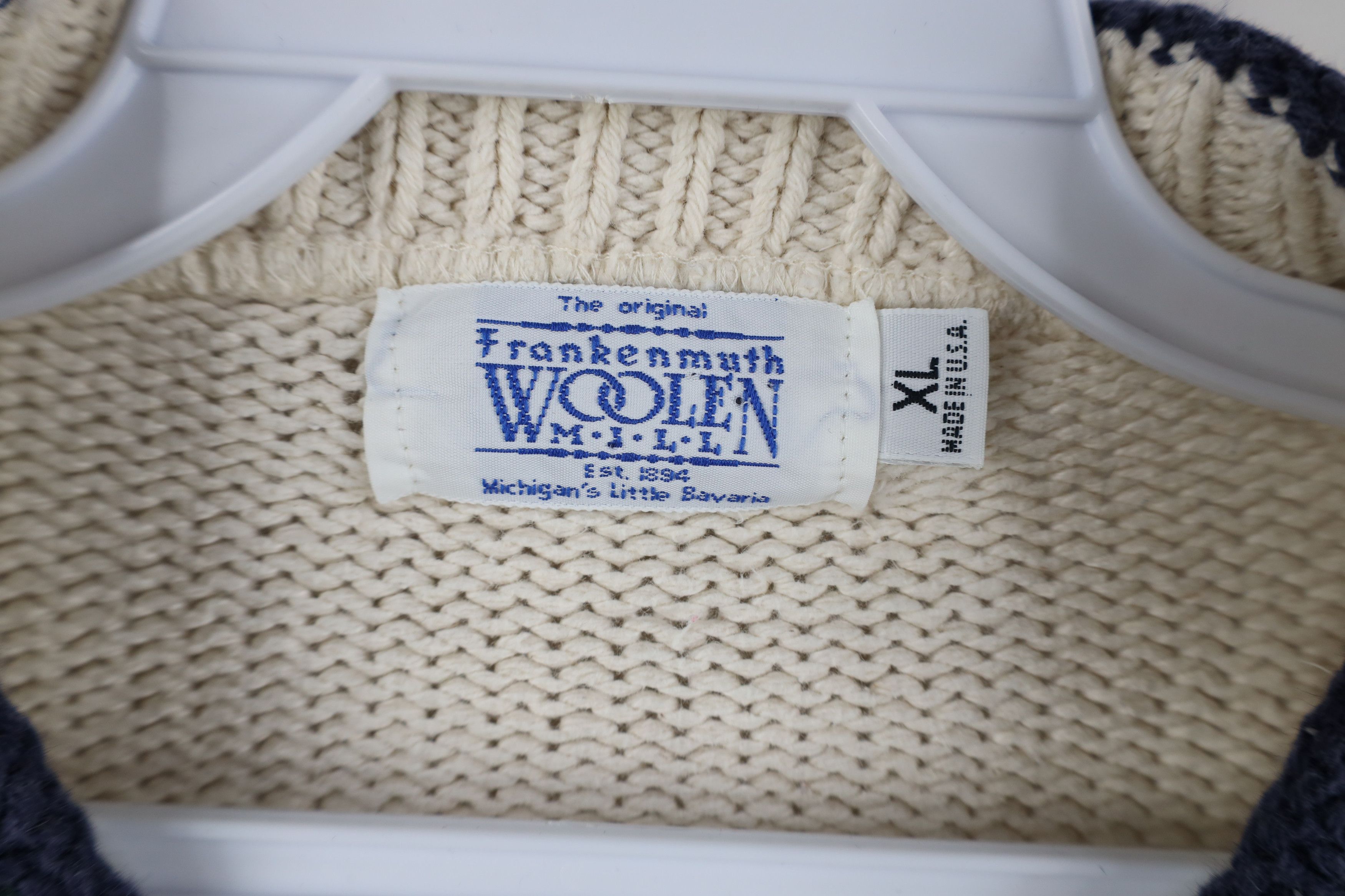 Vintage Vintage 90s Streetwear Stamp Duck Knit Henley Sweater USA Size US XL / EU 56 / 4 - 11 Thumbnail