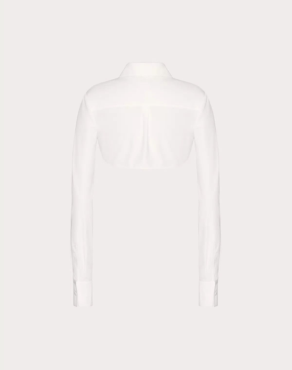Valentino o1s1wg110625 Compact Popeline Blouse in White Size M / US 6-8 / IT 42-44 - 2 Thumbnail
