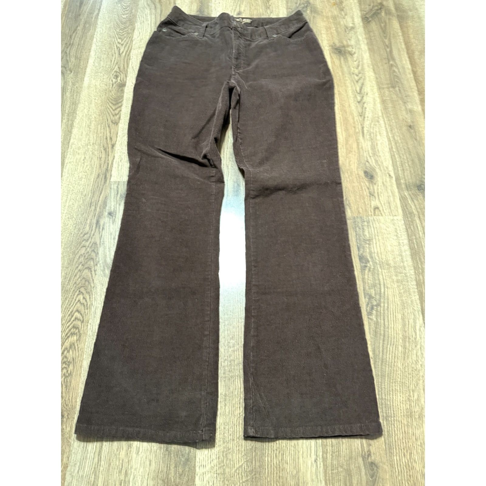 Vintage St. John's Bay Pants Womens 8 Petite Brown Corduroy Bootcut High Rise Pants Size 30" / US 8 / IT 44 - 2 Thumbnail