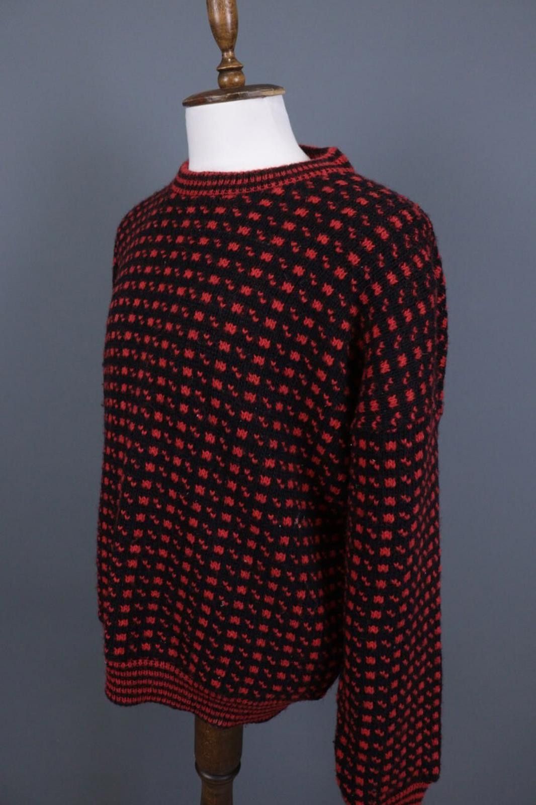 Designer Devold Norway Knit Black Pritned Wool Sweater Size XL / 54 Size US XL / EU 56 / 4 - 8 Thumbnail
