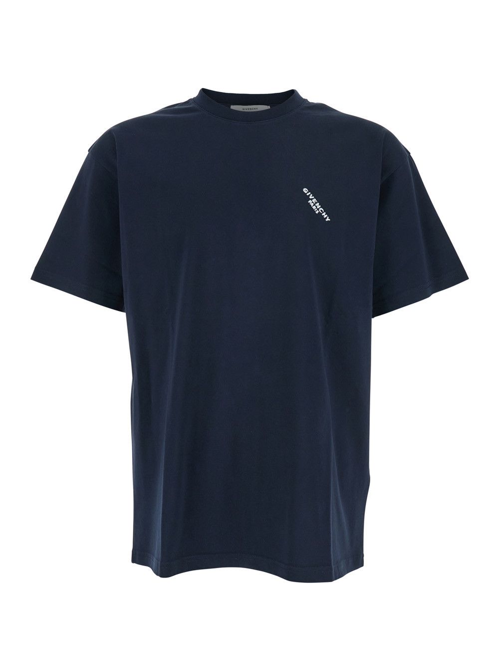 Tシャツ・カットソー GIVENCHY NAVY SHORT-SLEEVED T-SHIRT WITH LOGO Givenchy Navy short-sleeved T-shirt with logo from Givenchy