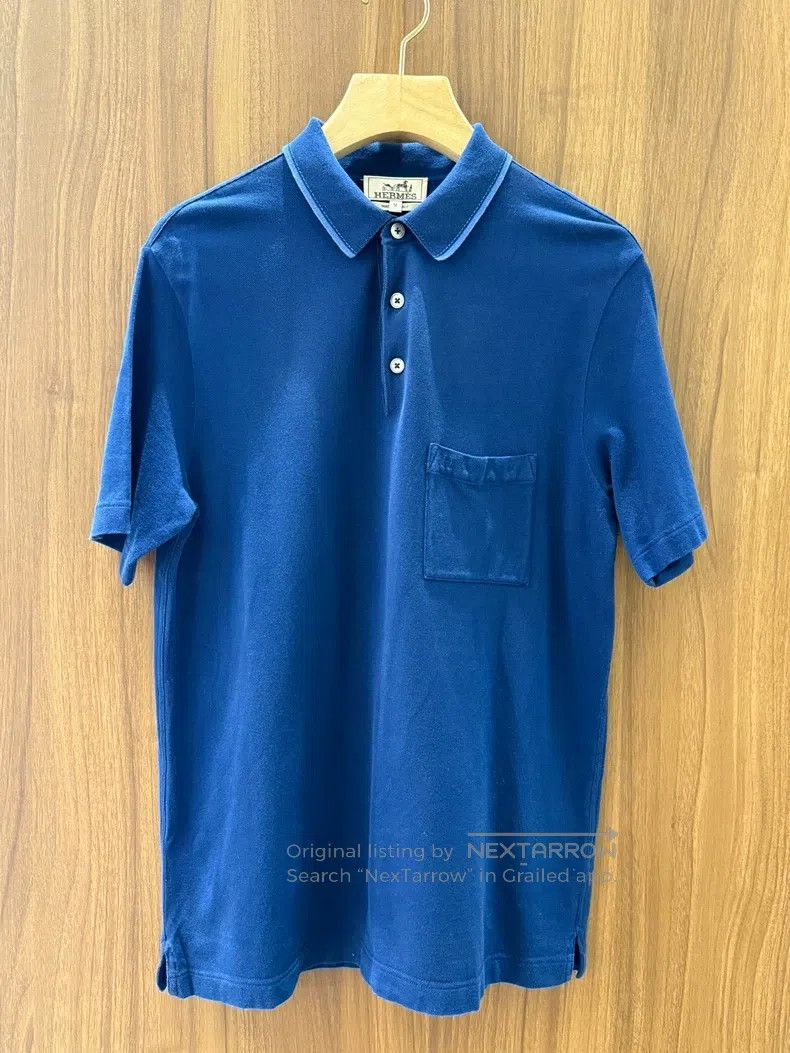 Hermes Hermes Blue short-sleeve polo shirt Size US M / EU 48-50 / 2 - 1 Thumbnail