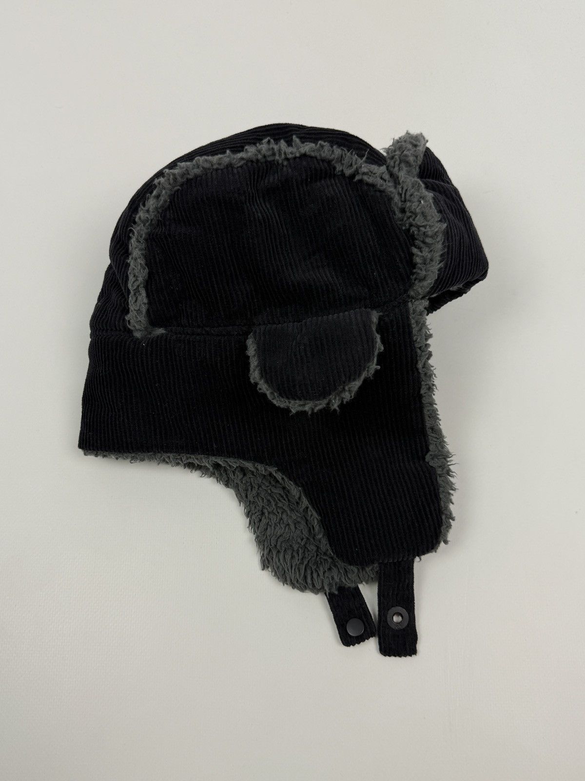 Quiksilver Quiksilver Black Corduroy Faux Fur Ushanka Trapper Hat Size ONE SIZE - 7 Thumbnail