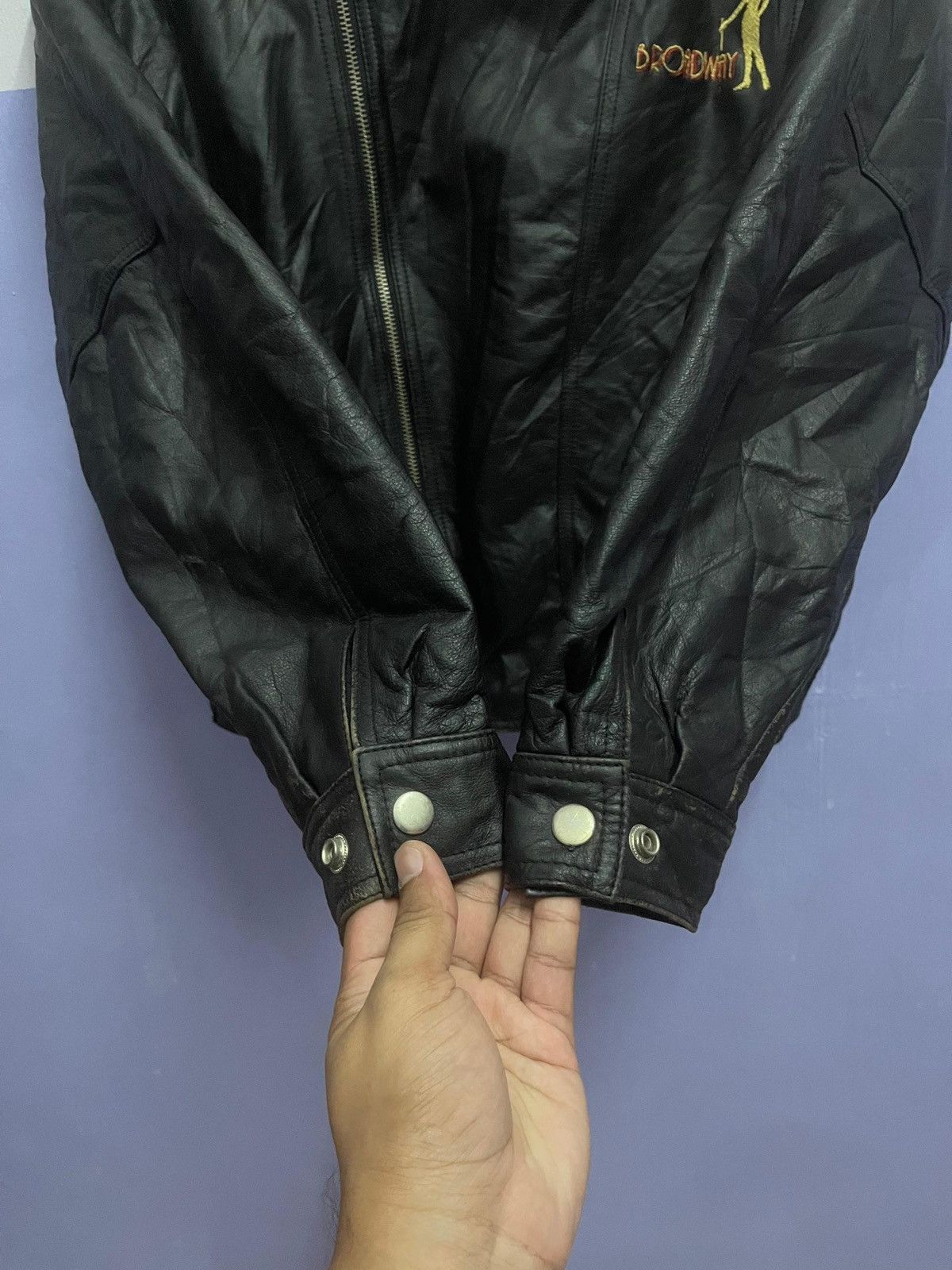 Japanese Brand BROADWAY Rider Double Collar Leather Jacket Size US M / EU 48-50 / 2 - 6 Thumbnail