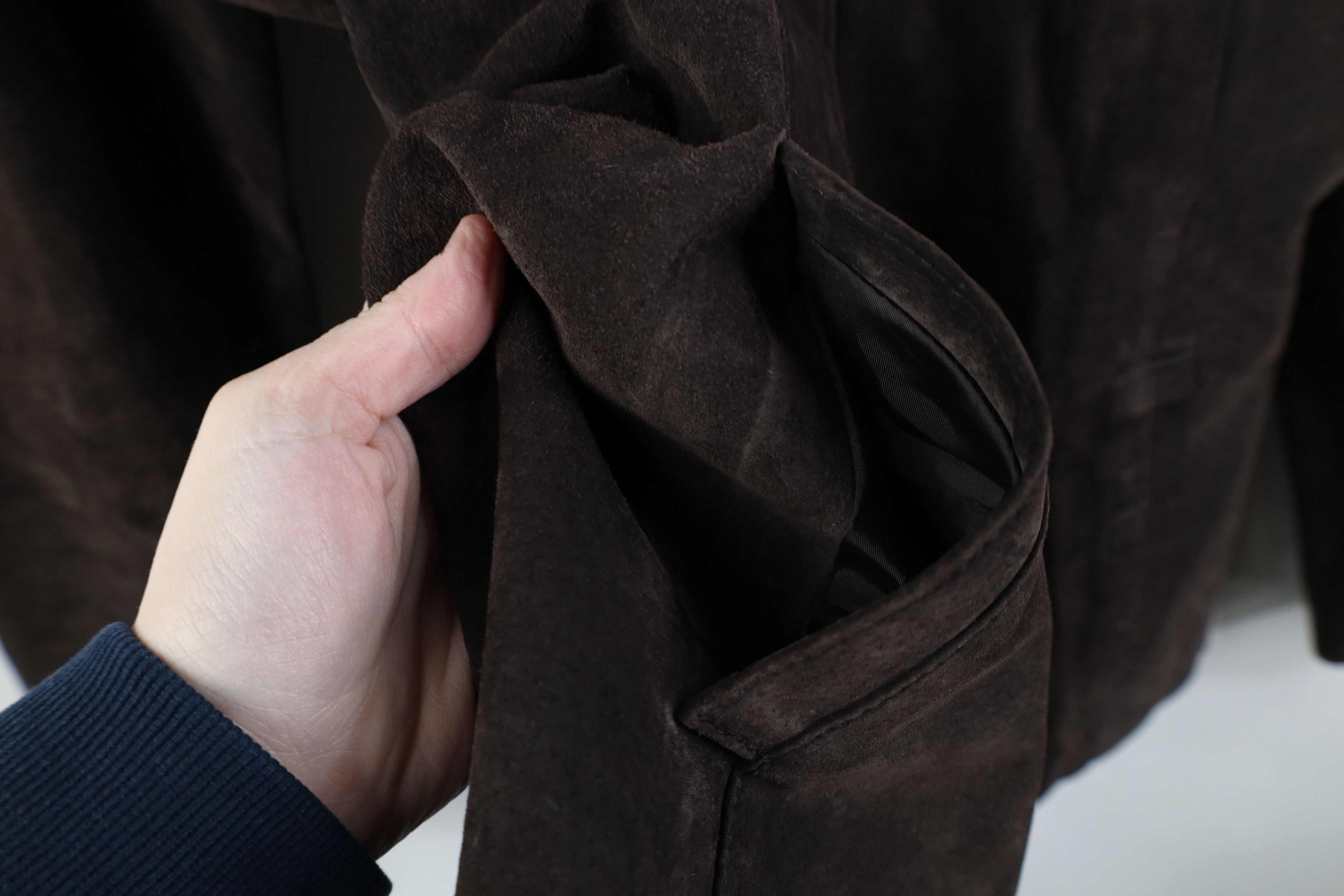 Vintage Vintage 90s Streetwear Suede Leather Full Zip Jacket Size L / US 10 / IT 46 - 7 Thumbnail
