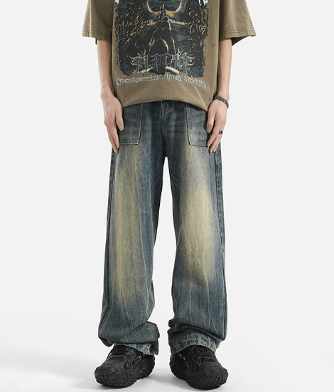 Japanese Brand × Jean High street men's cleanfit washed straight flared jeans Size US 34 / EU 50 - 1 Thumbnail