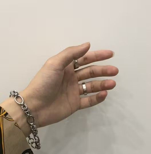 Jewelry × Vintage Silver Barbed Chainlink Bracelet (18 & 21 CM) Size ONE SIZE - 2 Thumbnail