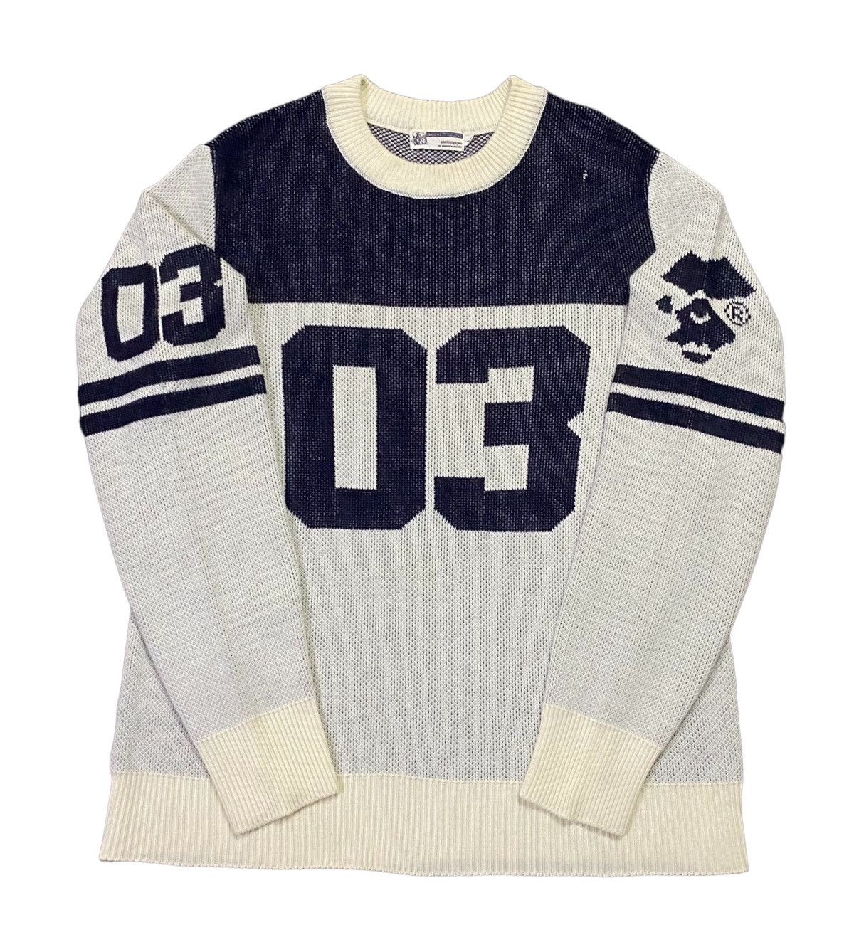 Bape × Nigo Vintage A Bathing Ape Numbering Knit Sweater Size US L / EU 52-54 / 3 - 2 Thumbnail