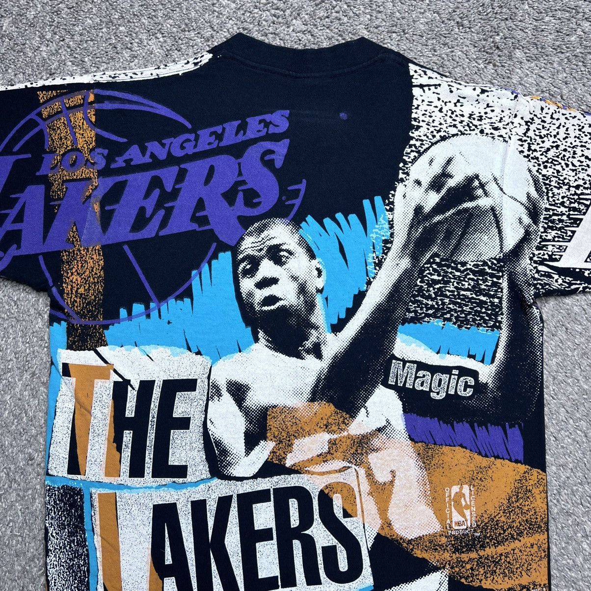 NBA 90s Magic Johnson Los Angeles Lakers All Over Print T-Shirt Size US L / EU 52-54 / 3 - 10 Thumbnail