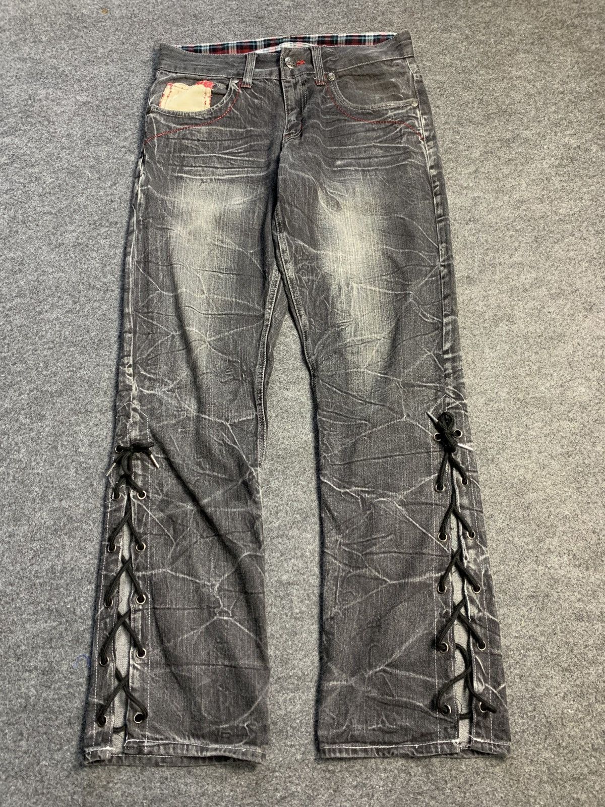 Lace up rootthree pant vkei style japanese brand