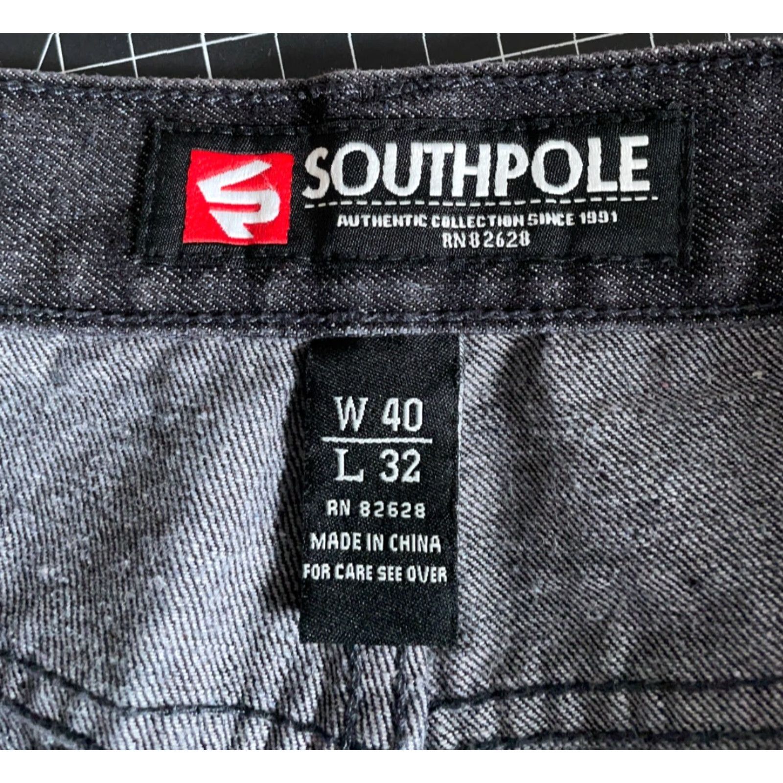 Southpole VINTAGE Southpole Jeans Baggy Tapered Leg Black Denim 38 x 30 Mens Regular 5-Pocket Style Hip Hop Size US 38 / EU 54 - 3 Thumbnail