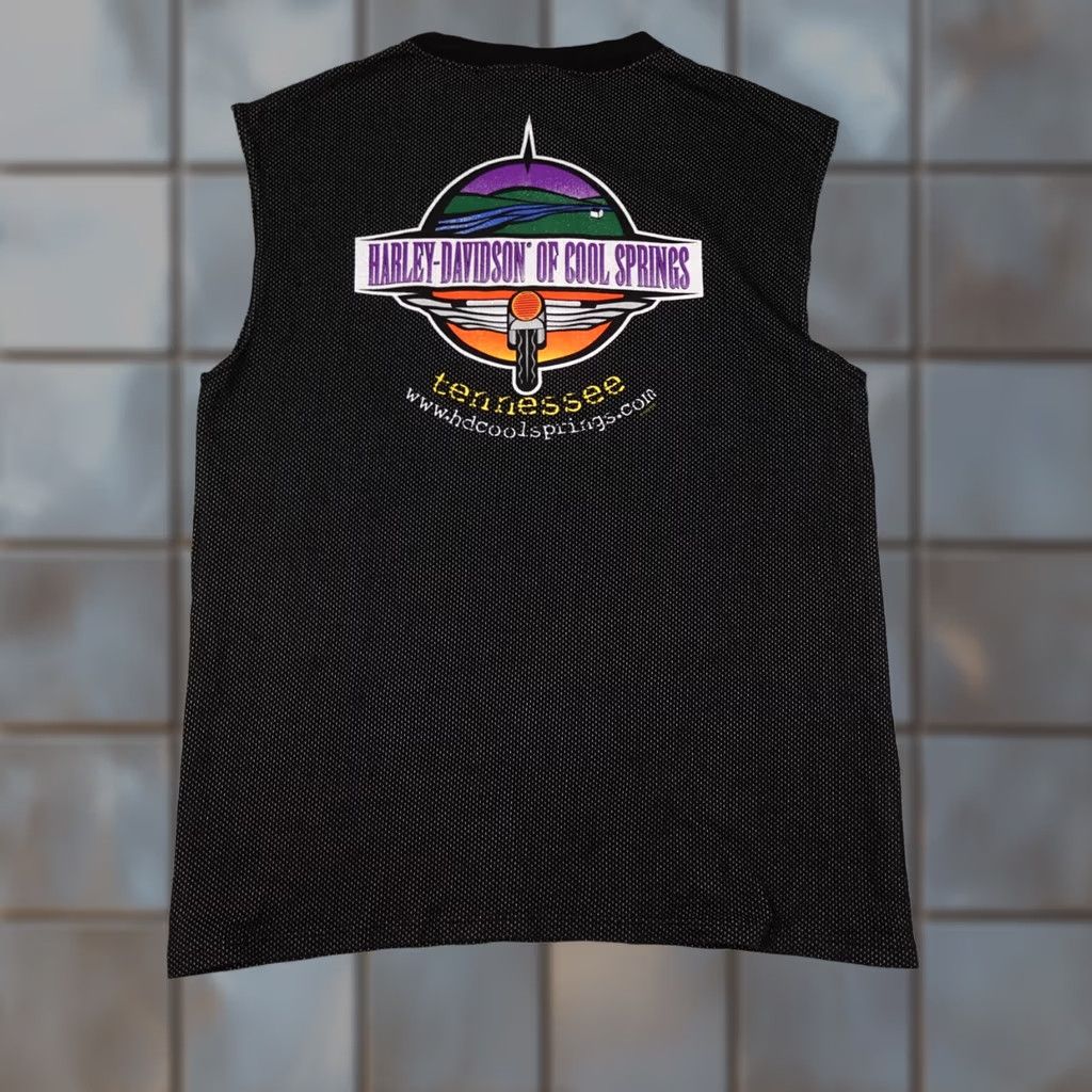 Harley Davidson VINTAGE Harley-Davidson Jersey Mens XL Black Sleeveless Y2K Grunge Bike Size US XL / EU 56 / 4 - 1 Thumbnail