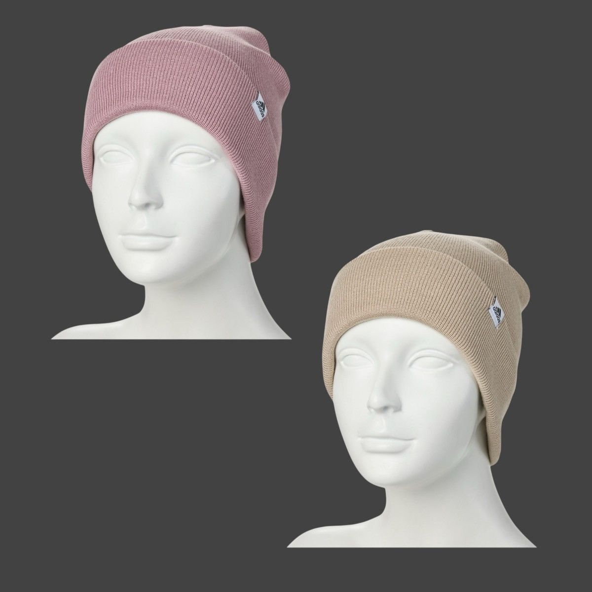 Adidas Adidas Women’s Fold Beanie Beige Purple 2-Pack Sz OS Size ONE SIZE - 4 Thumbnail