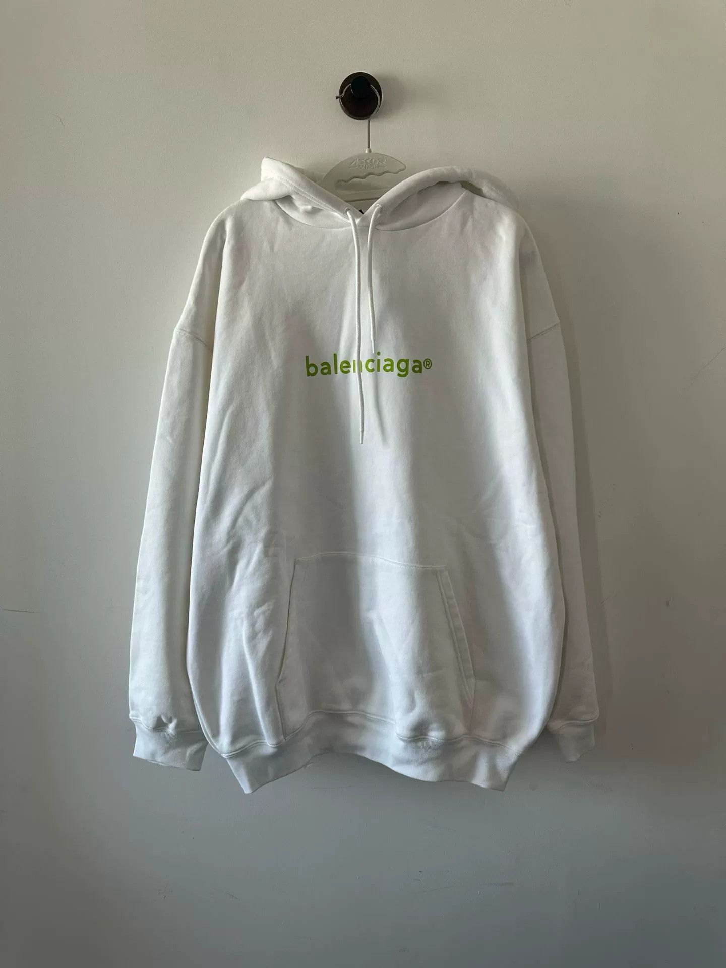 Balenciaga balenciaga white logo hoodie size XL Size US XL / EU 56 / 4 - 1 Thumbnail