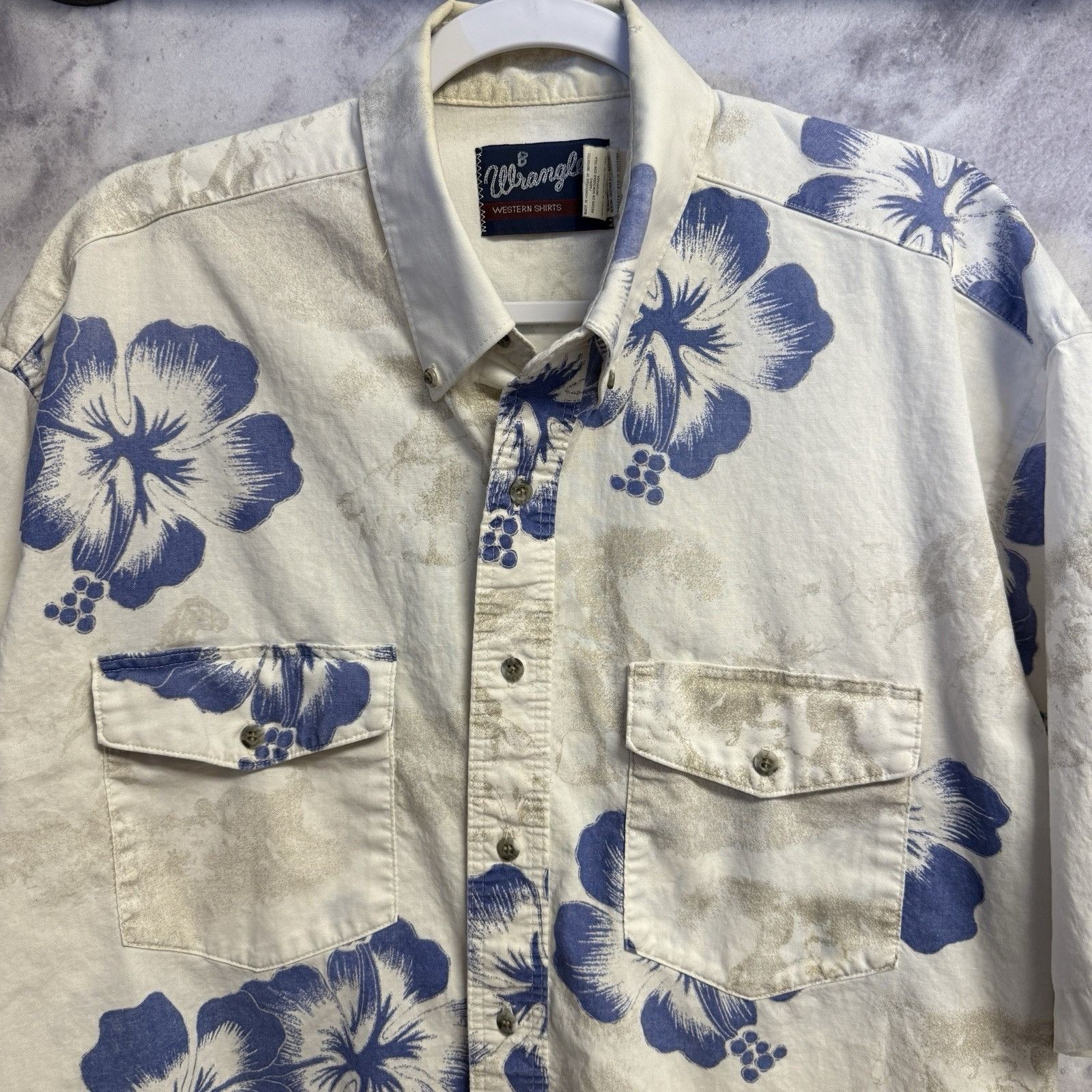 Wrangler Vintage Wrangler Floral Hawaii Shirt Mens XL Western Size US XL / EU 56 / 4 - 3 Thumbnail