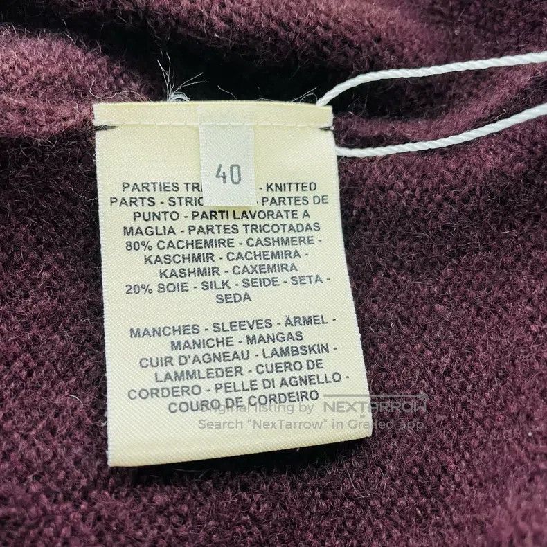 Hermes Hermes Burgundy women's long-sleeved leather knitted pullo Size XS / US 0-2 / IT 36-38 - 4 Thumbnail