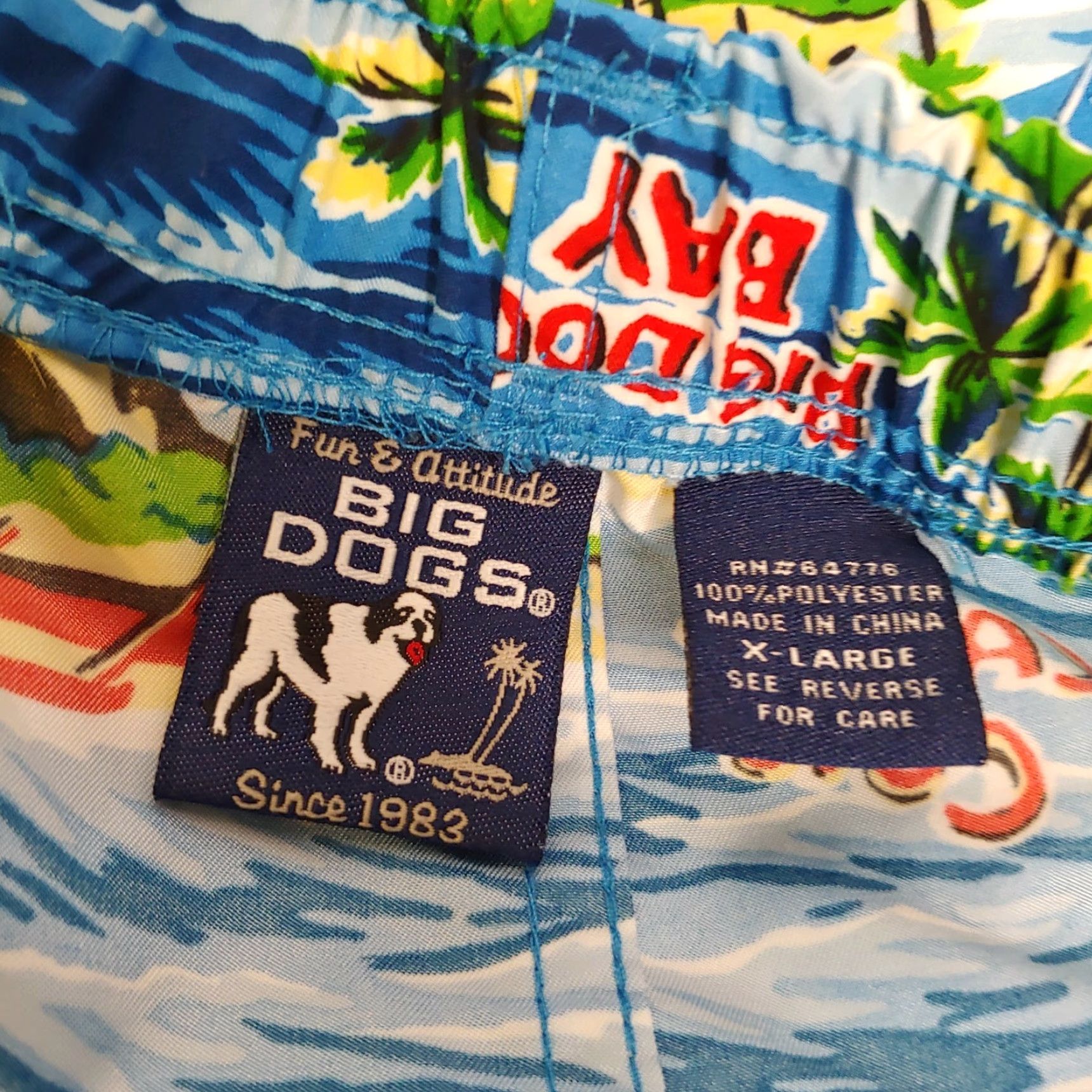 Big Dogs Big Dogs Trunks Mens XL Shorts Print Tropical Island Big Kahuna Beach Size US 36 / EU 52 - 3 Thumbnail