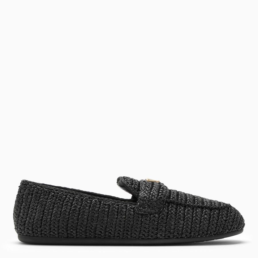 Prada o1d2blof0924 Logo Loafers in Black Size US 8 / IT 38 - 1 Thumbnail